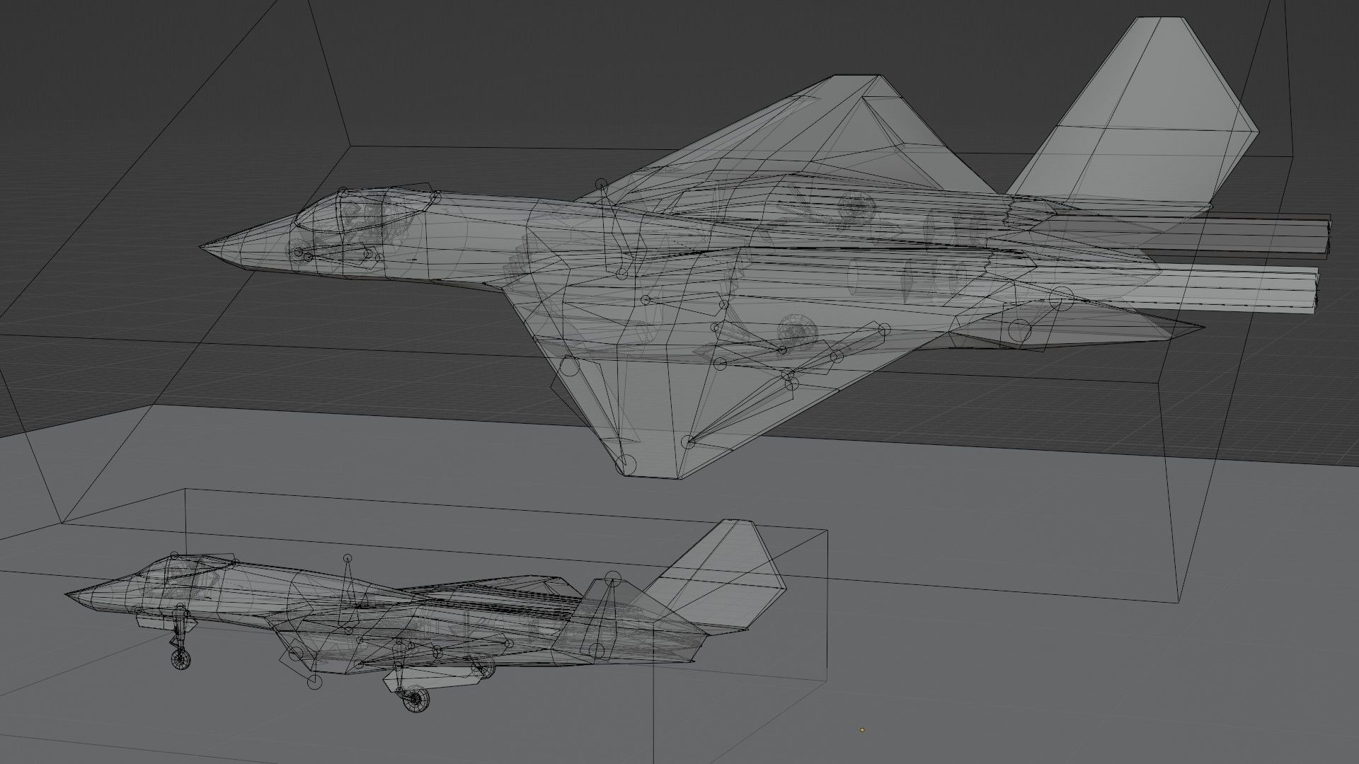 Northrop YF-23 Black Widow Low-poly 3D model_16