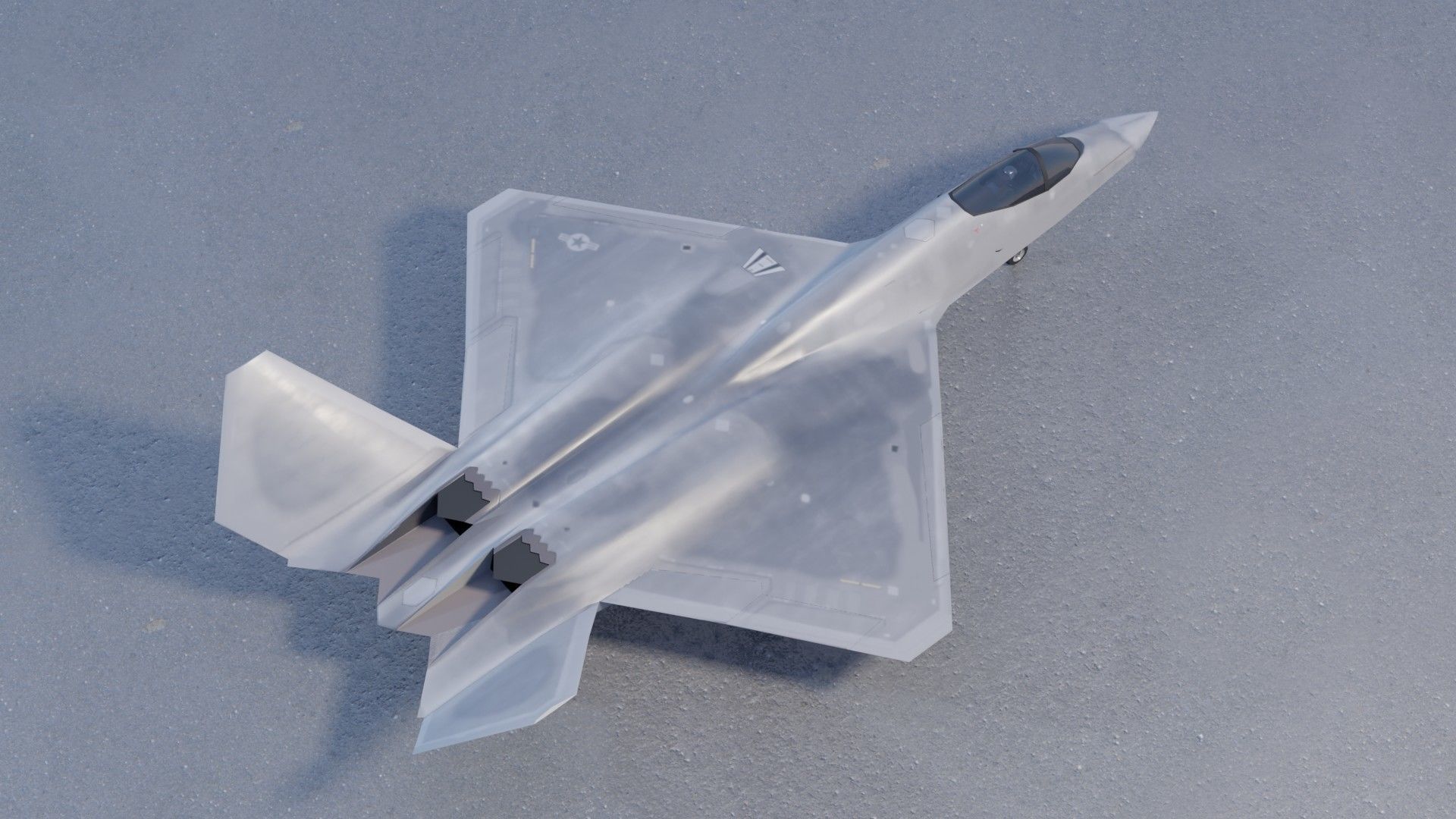 Northrop YF-23 Black Widow Low-poly 3D model_8