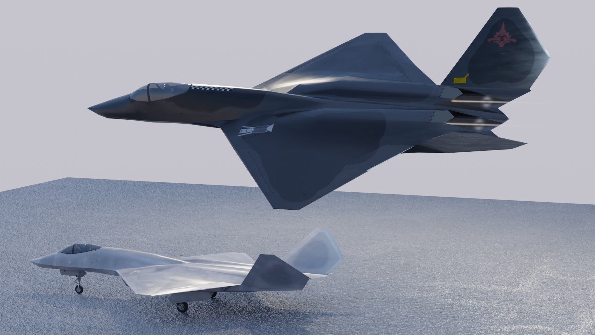 Northrop YF-23 Black Widow Low-poly 3D model_15