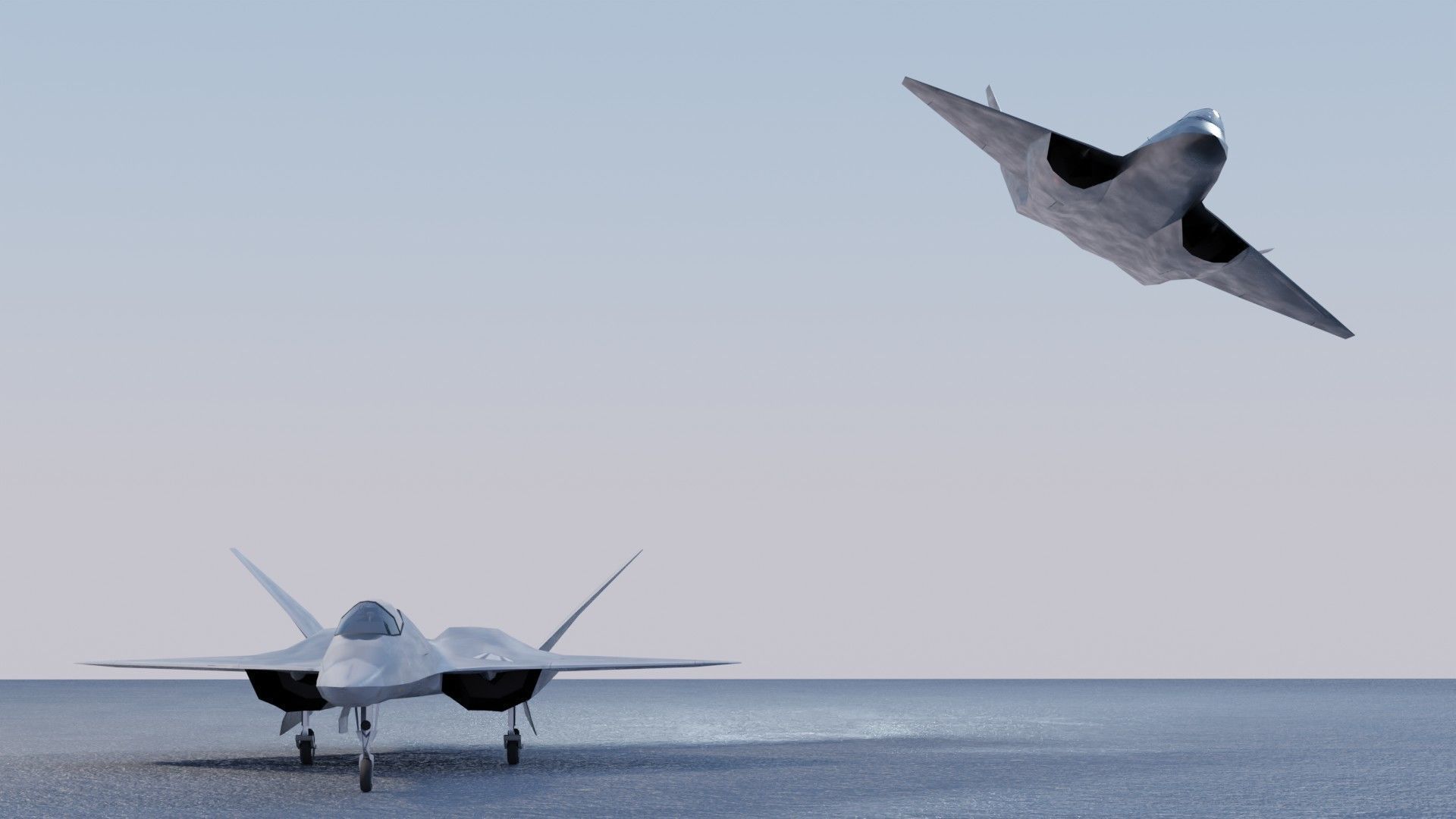 Northrop YF-23 Black Widow Low-poly 3D model_17