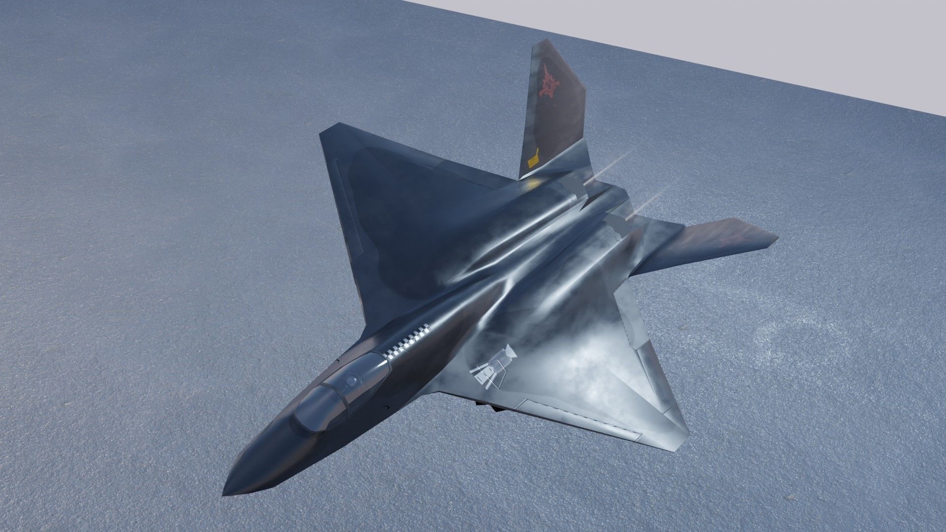 Northrop YF-23 Black Widow Low-poly 3D model_13