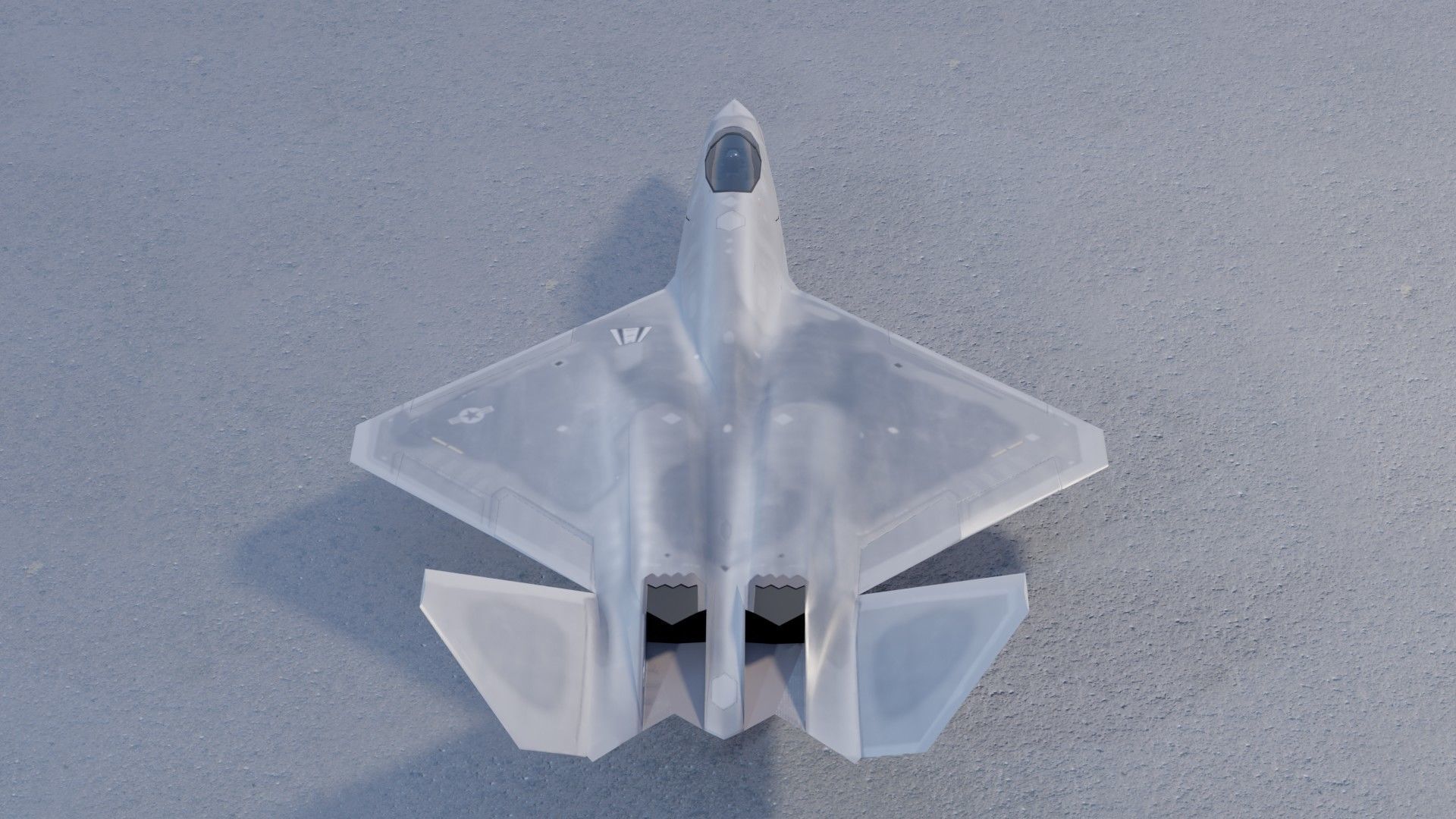 Northrop YF-23 Black Widow Low-poly 3D model_6