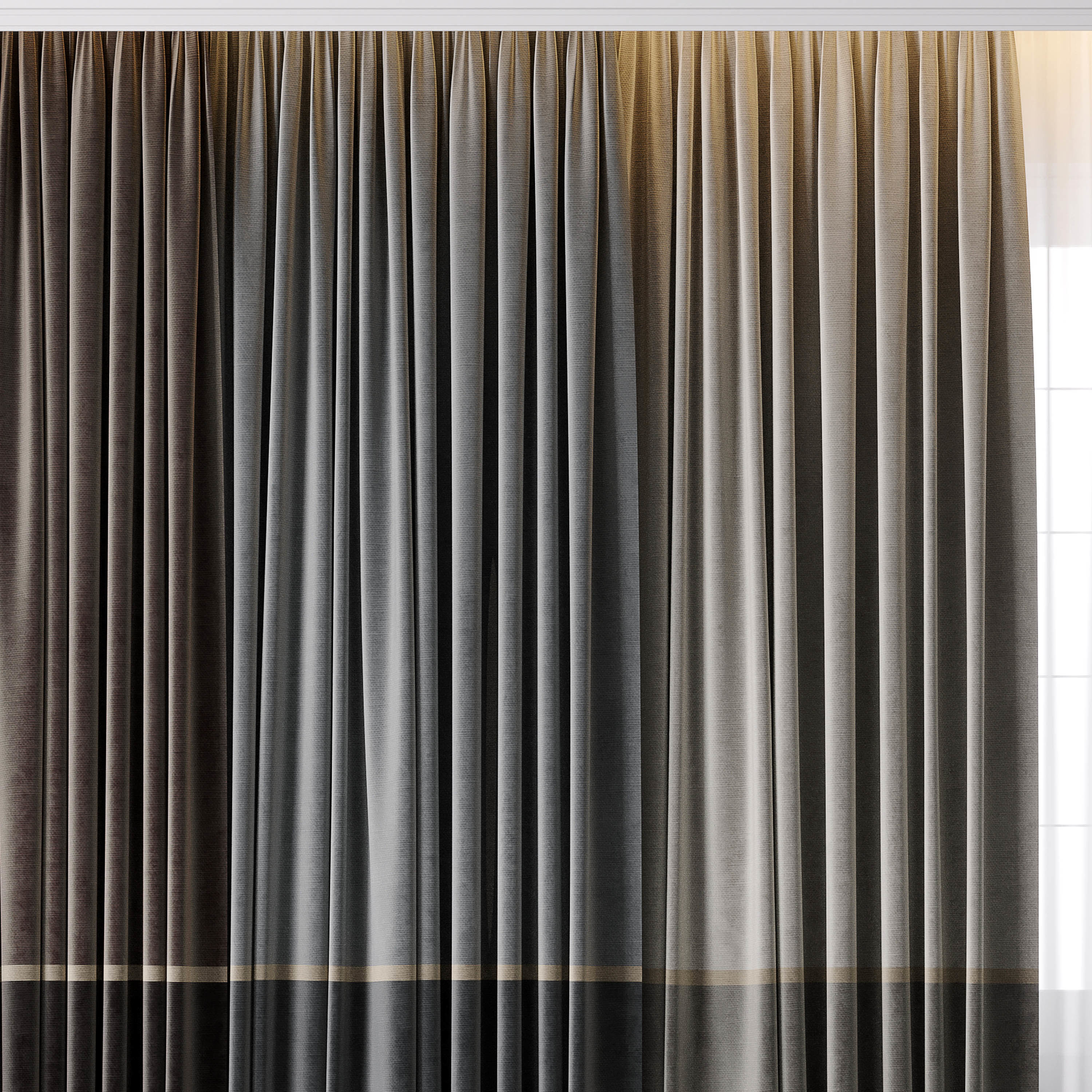 hadi curtain 84 Low-poly 3D model_2