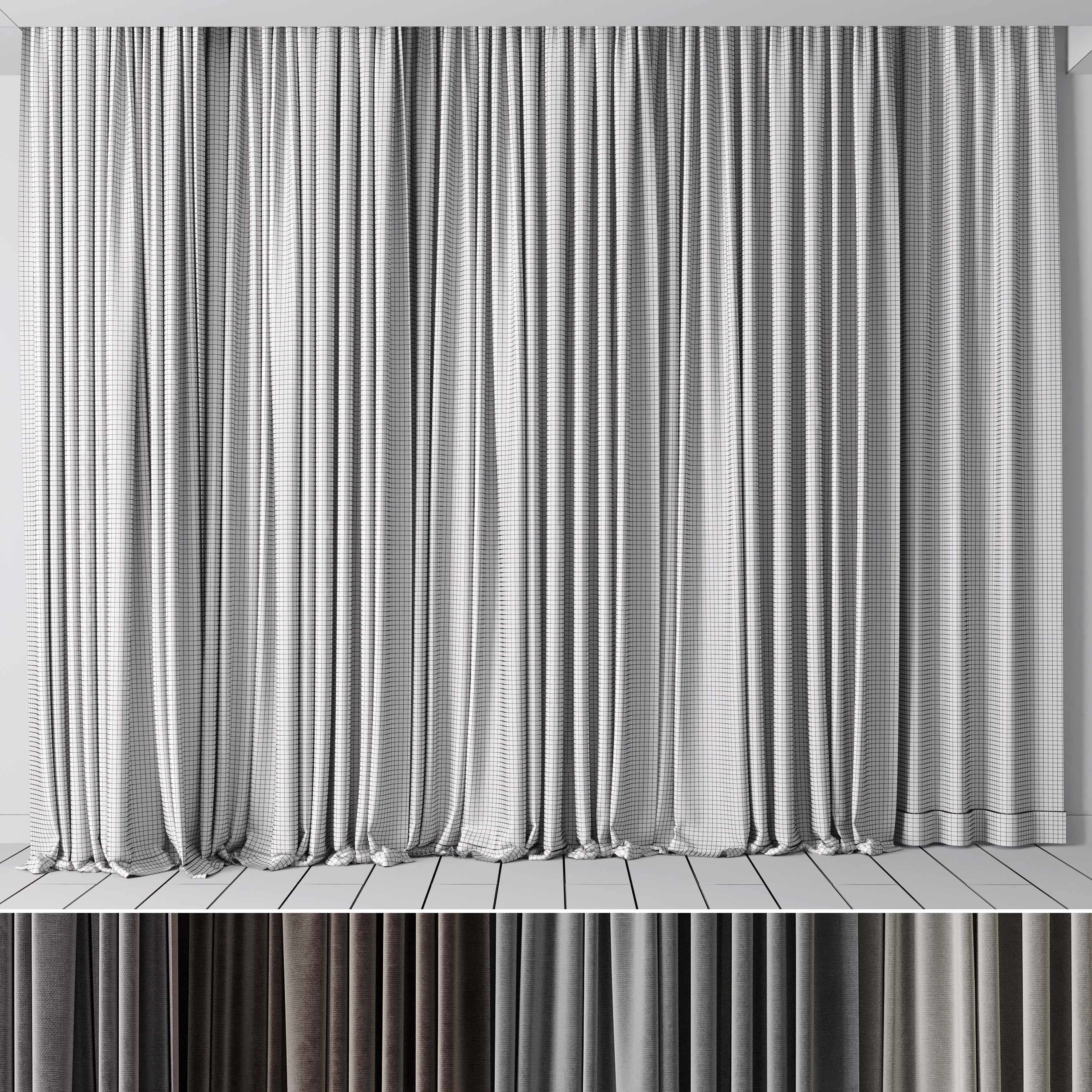 hadi curtain 84 Low-poly 3D model_5