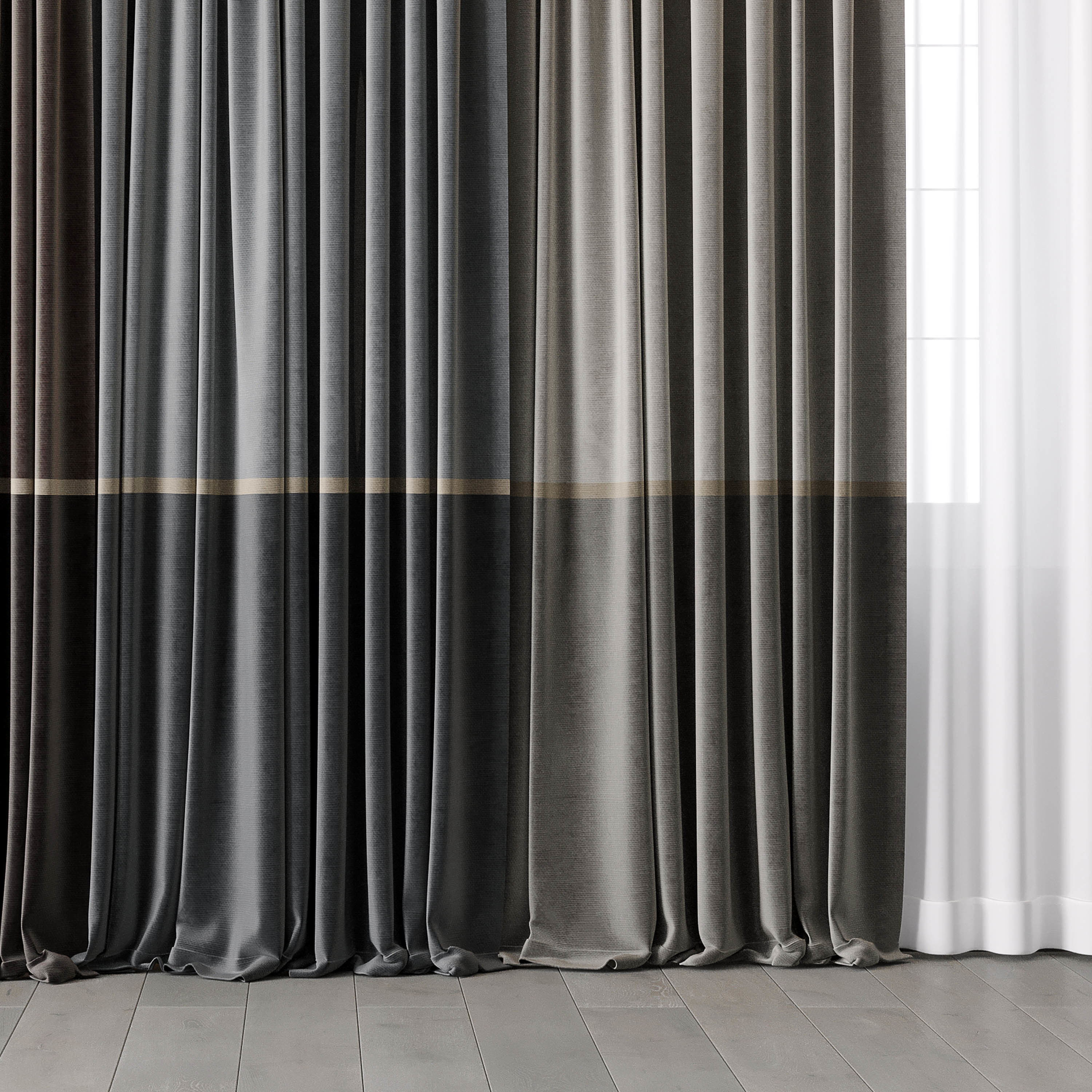 hadi curtain 84 Low-poly 3D model_4