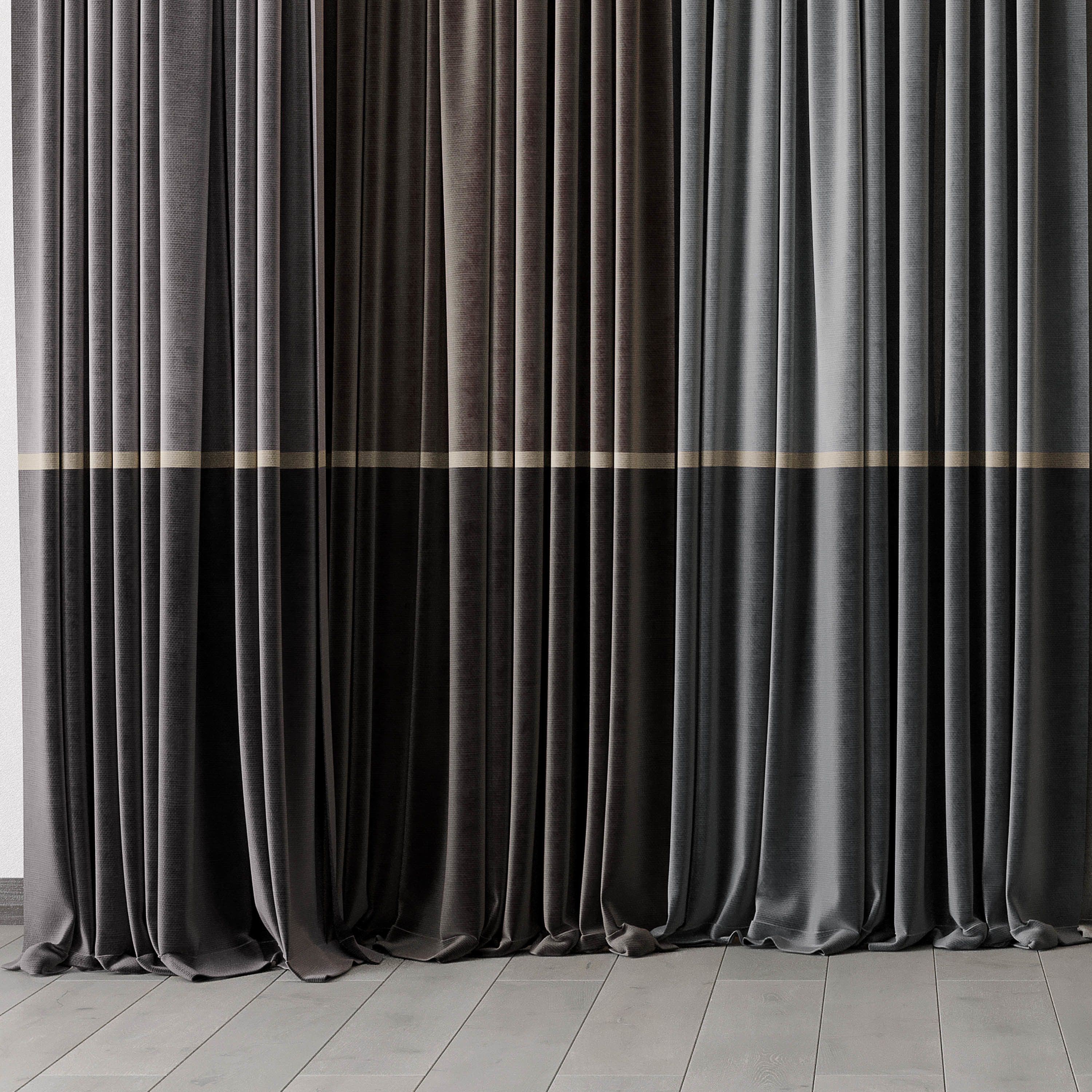 hadi curtain 84 Low-poly 3D model_3