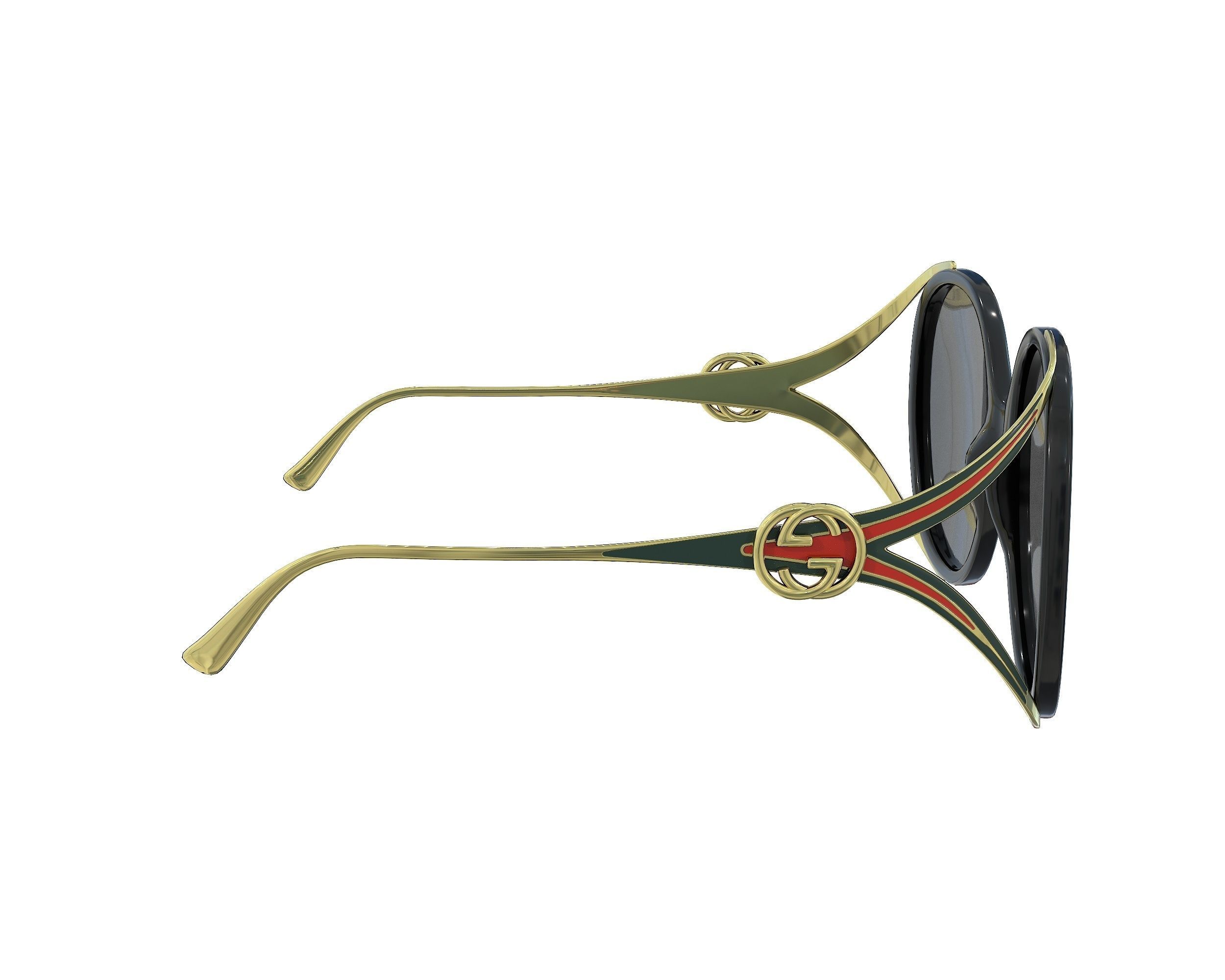 Gucci Round-frame Interlocking G sunglasses Low-poly 3D model_5