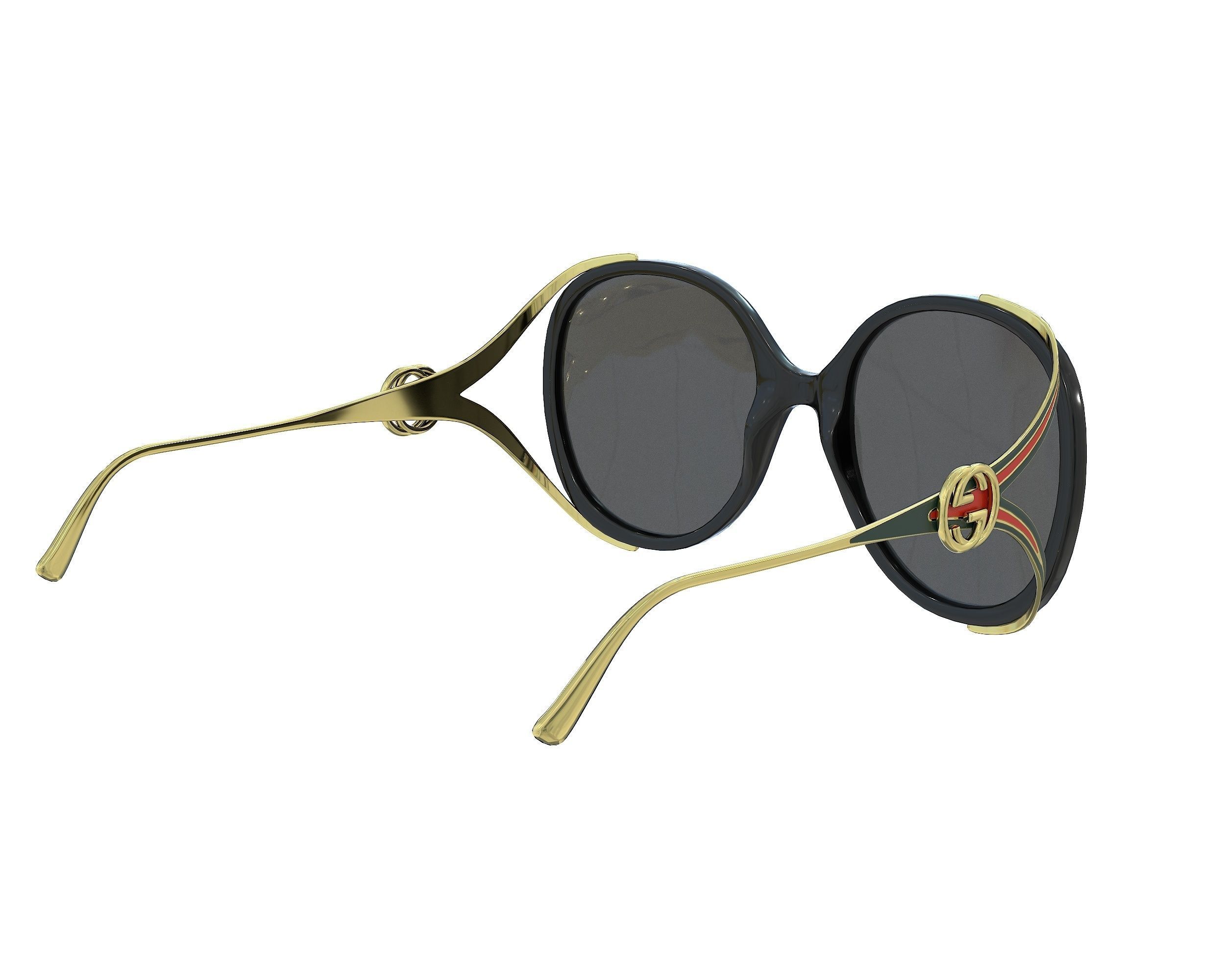 Gucci Round-frame Interlocking G sunglasses Low-poly 3D model_6