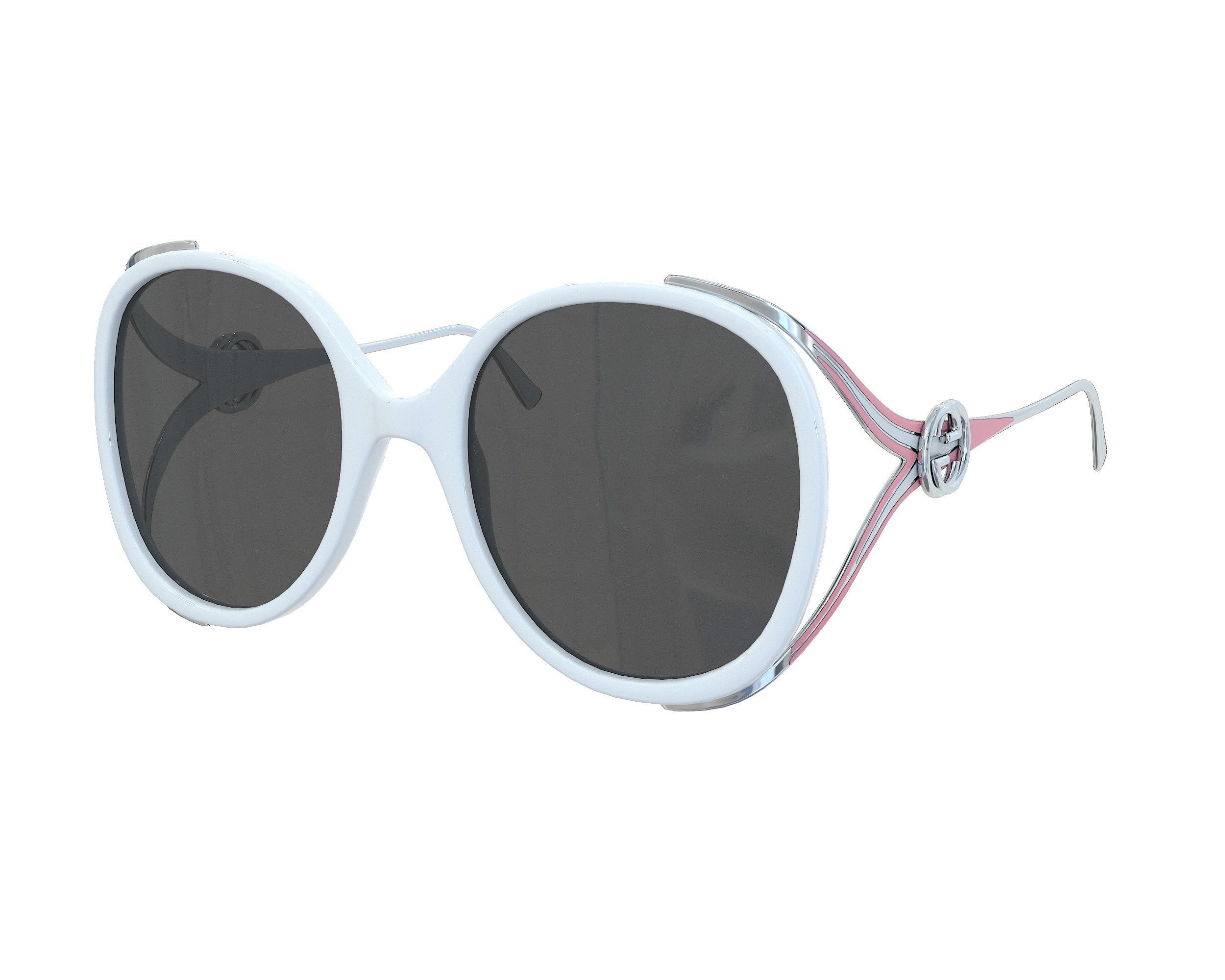 Gucci Round-frame Interlocking G sunglasses Low-poly 3D model_11