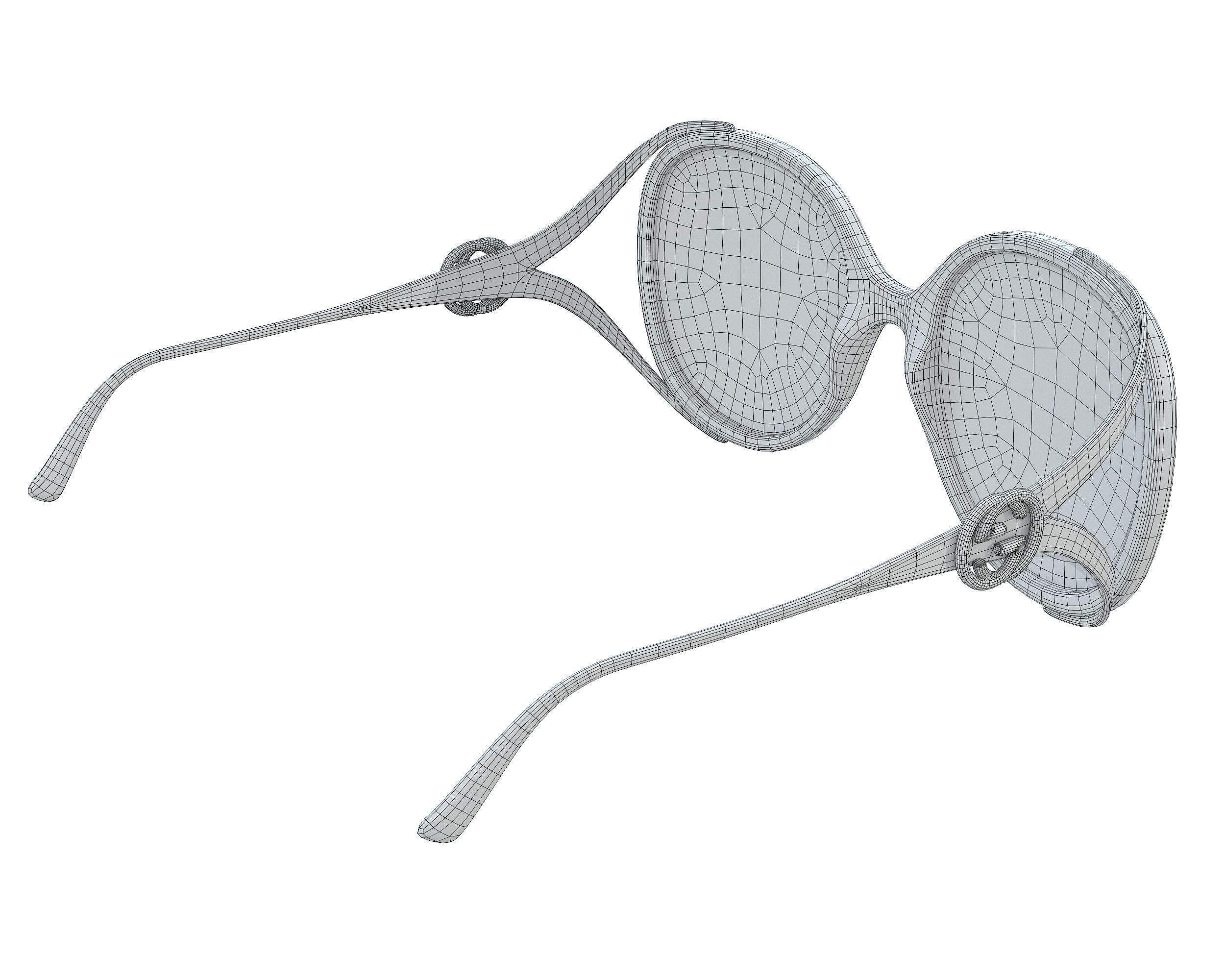 Gucci Round-frame Interlocking G sunglasses Low-poly 3D model_17