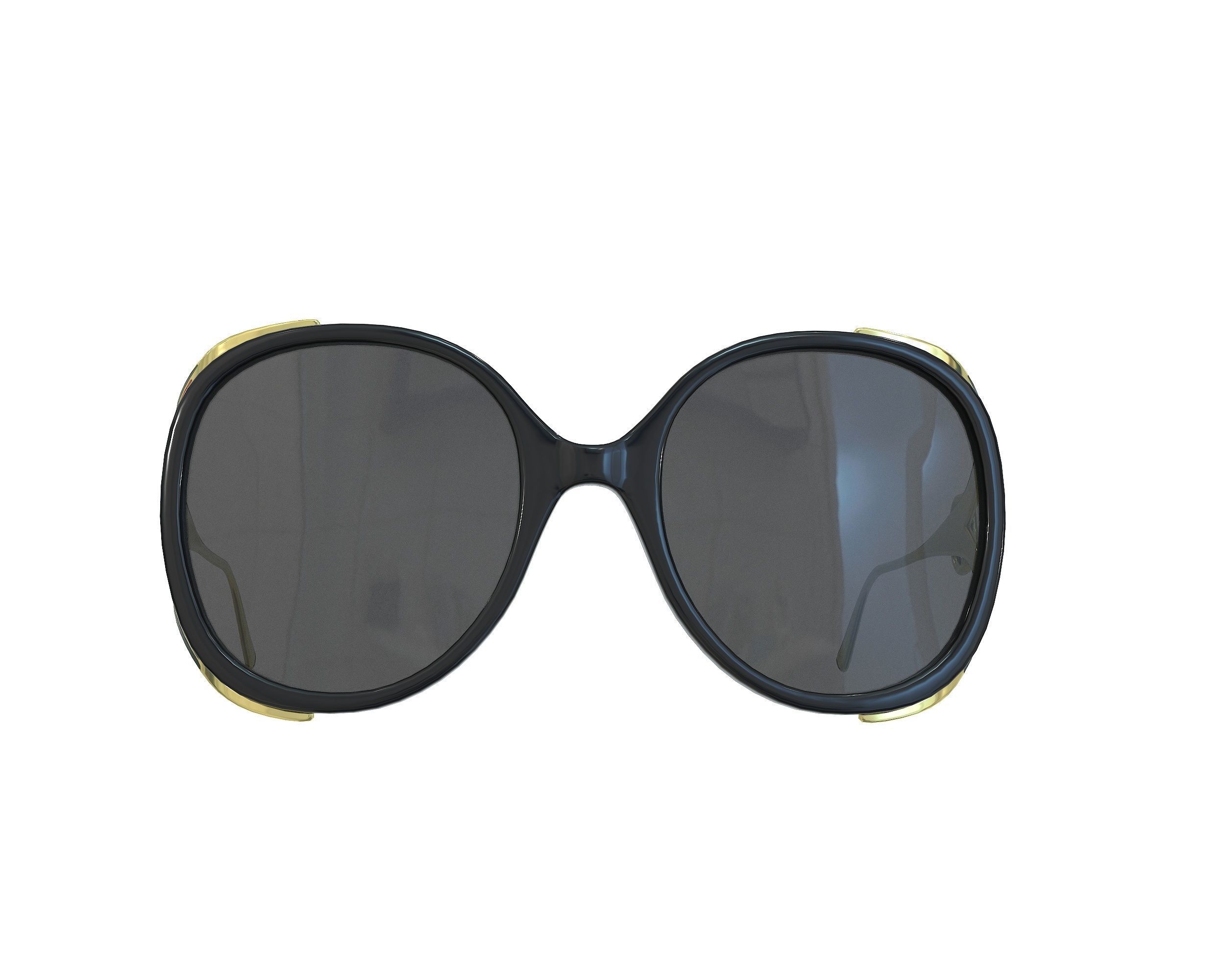 Gucci Round-frame Interlocking G sunglasses Low-poly 3D model_13
