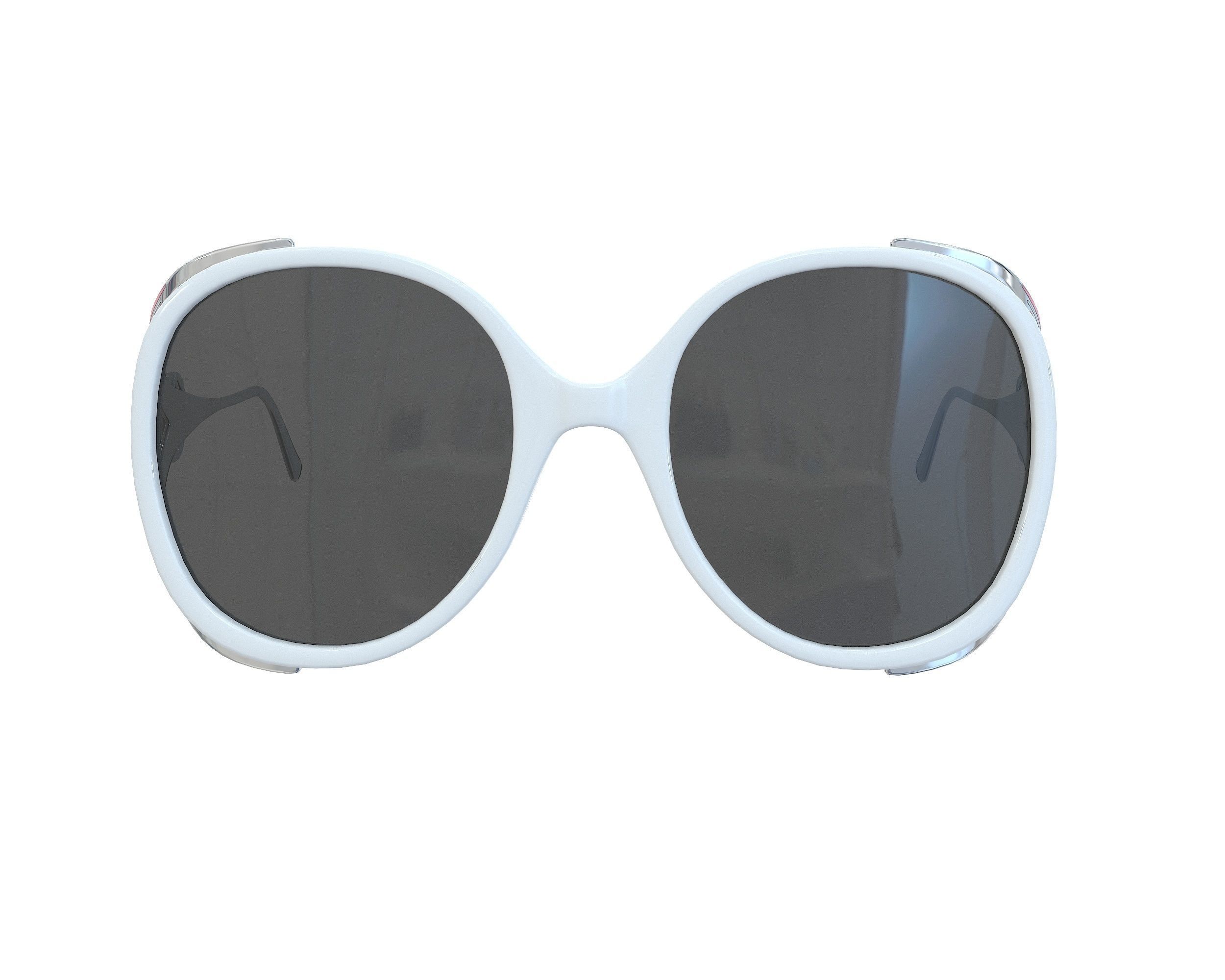 Gucci Round-frame Interlocking G sunglasses Low-poly 3D model_15