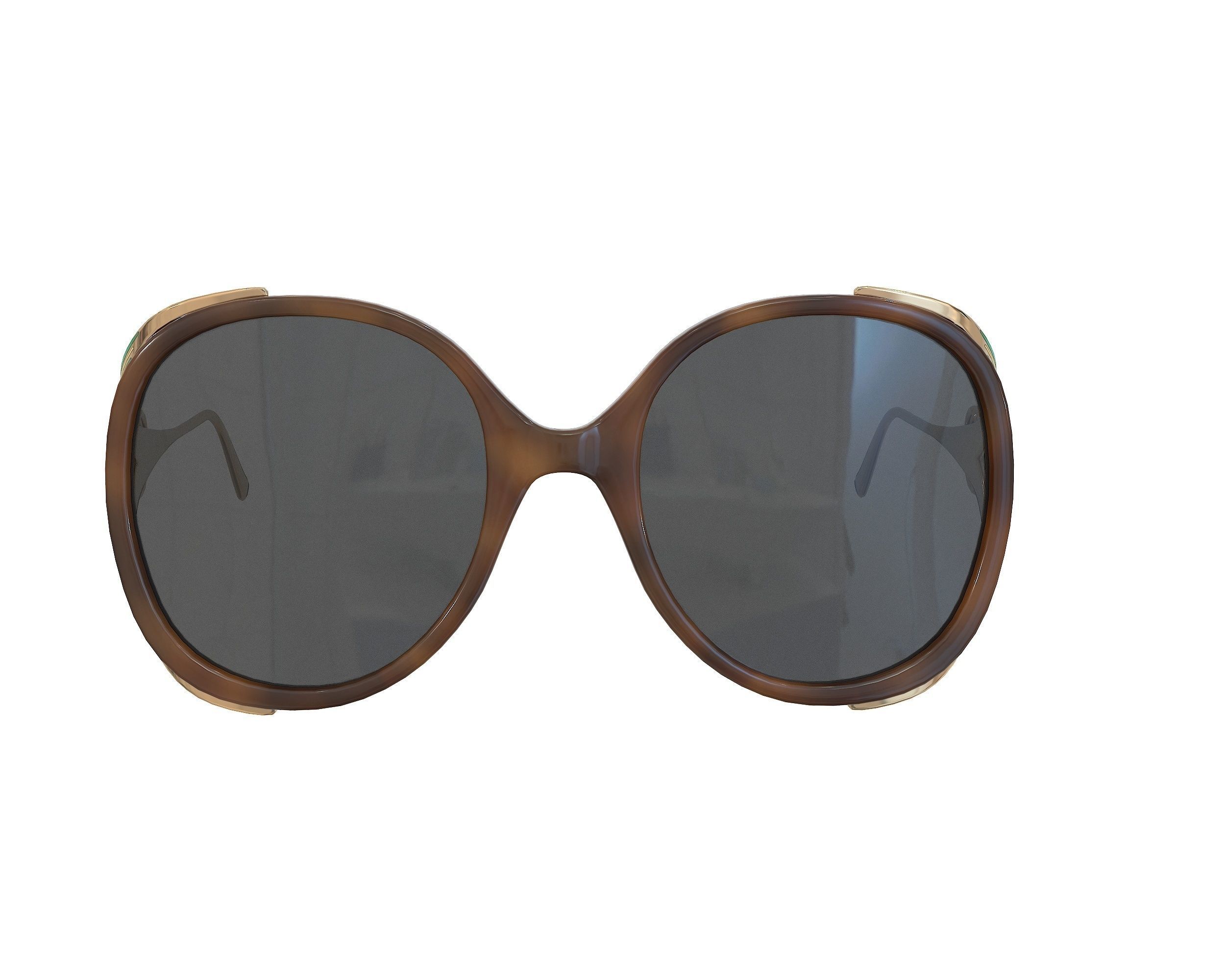 Gucci Round-frame Interlocking G sunglasses Low-poly 3D model_14