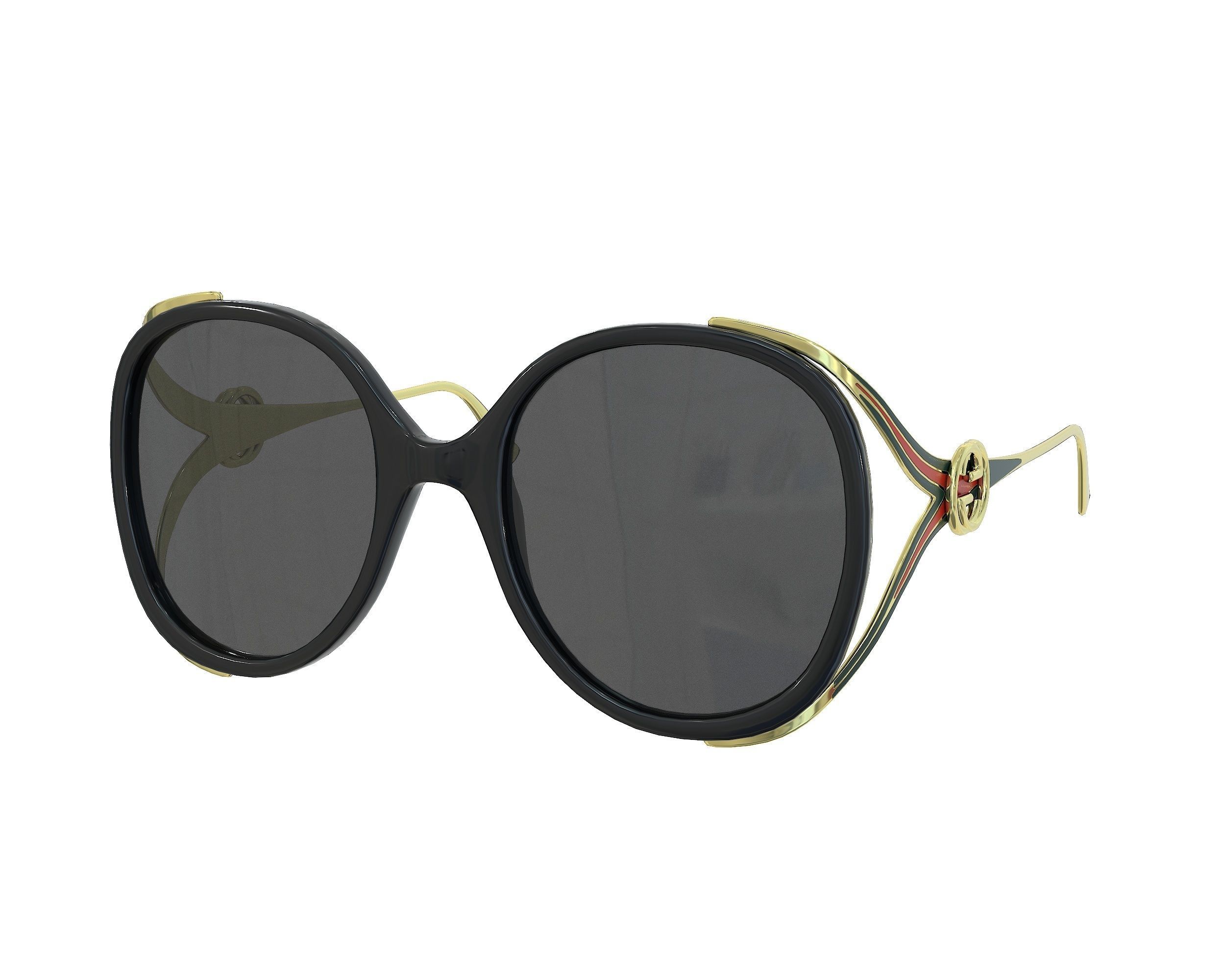 Gucci Round-frame Interlocking G sunglasses Low-poly 3D model_10