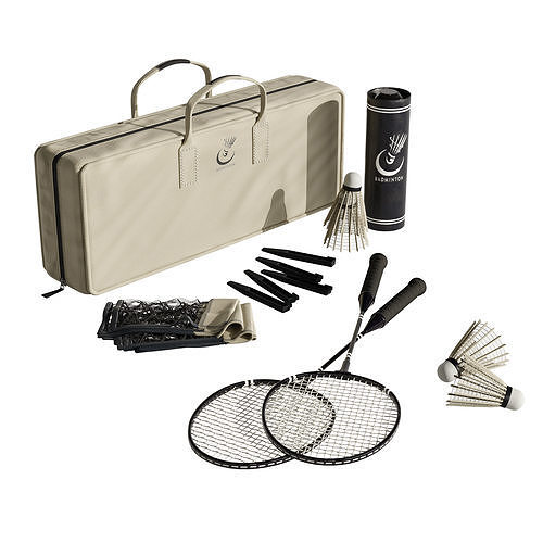 badminton set 1 with racquet and bag 3D model