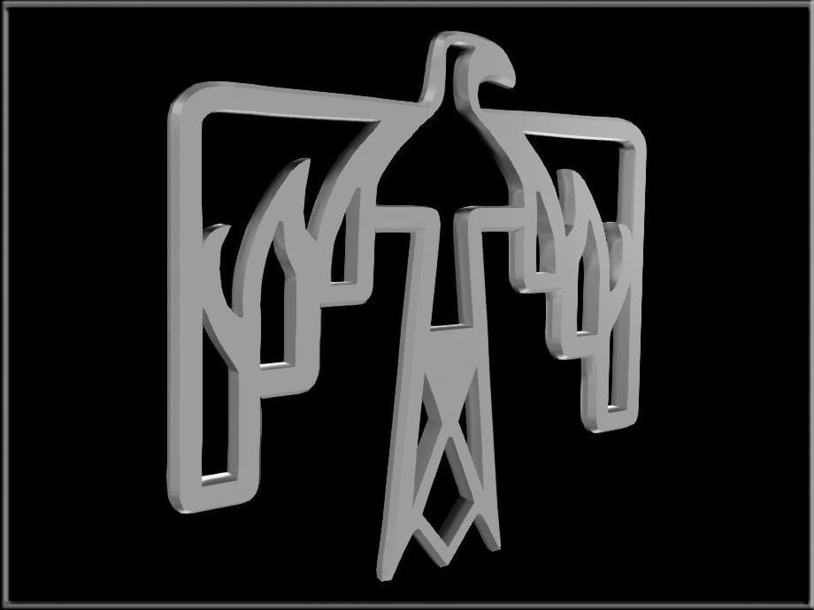 Thunderbird Symbol Low-poly 3D model_5