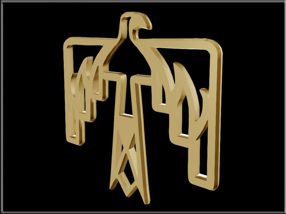 Thunderbird Symbol Low-poly 3D model_2