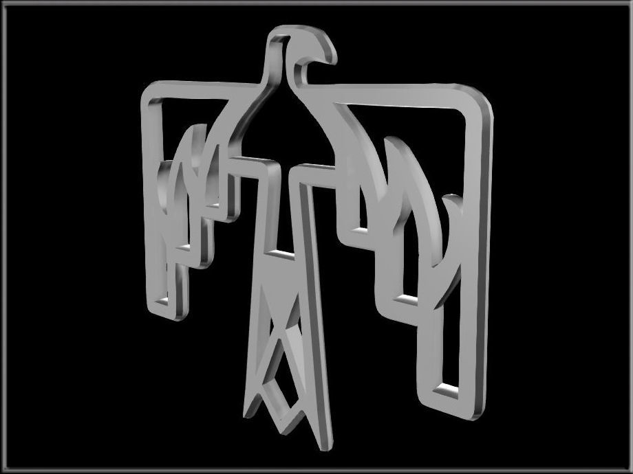 Thunderbird Symbol Low-poly 3D model_3