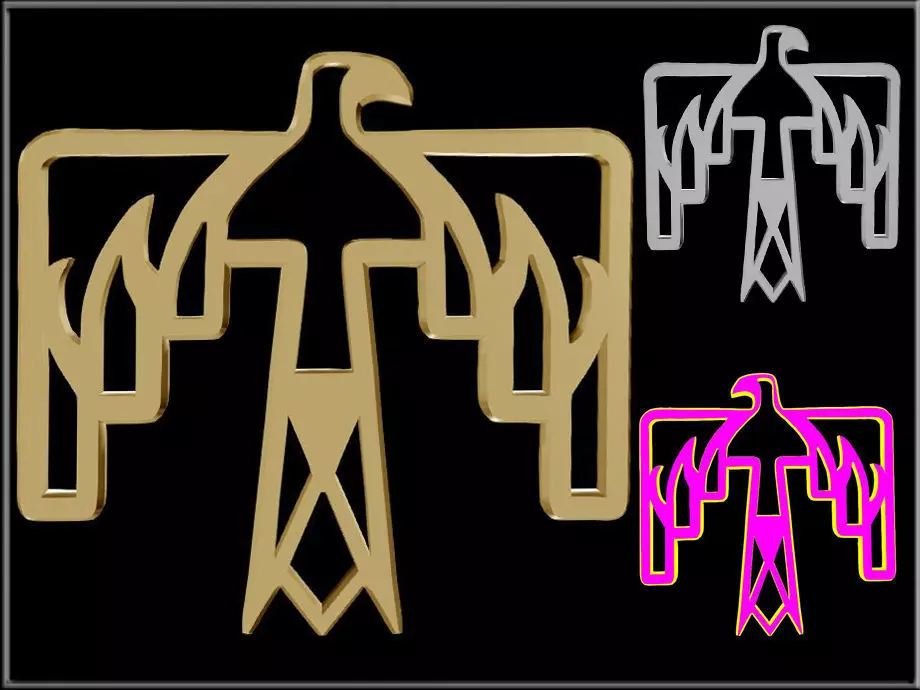 Thunderbird Symbol Low-poly 3D model_0