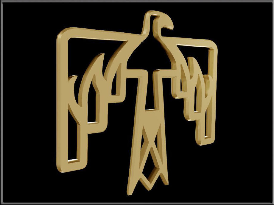 Thunderbird Symbol Low-poly 3D model_4