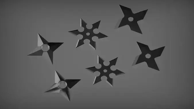 Boomerang Dart Square Hexagon Naruto Lowpoly Ninja shuriken Low-poly 3D model