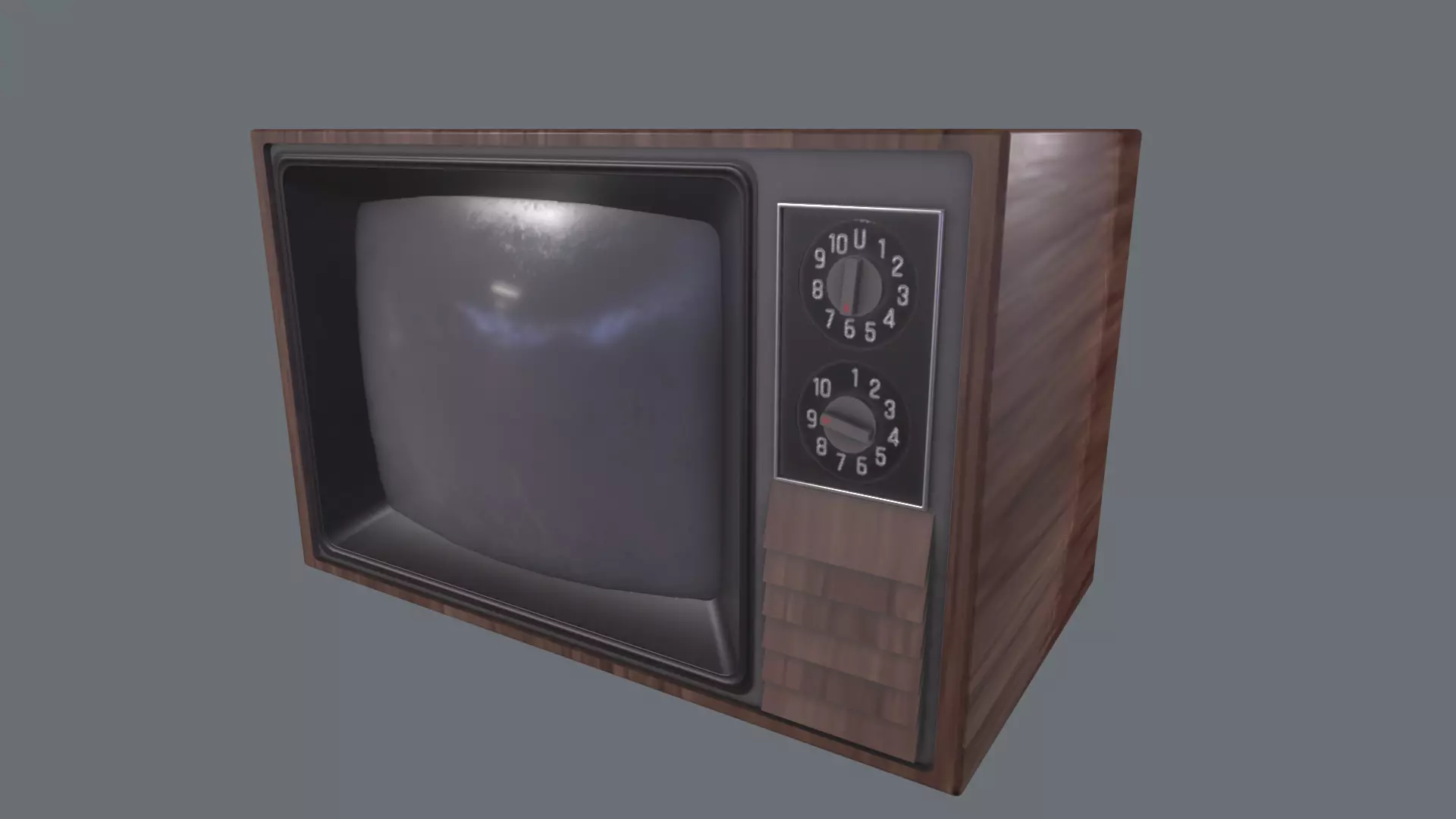 Television retro 3D Model Low-poly 3D model_0