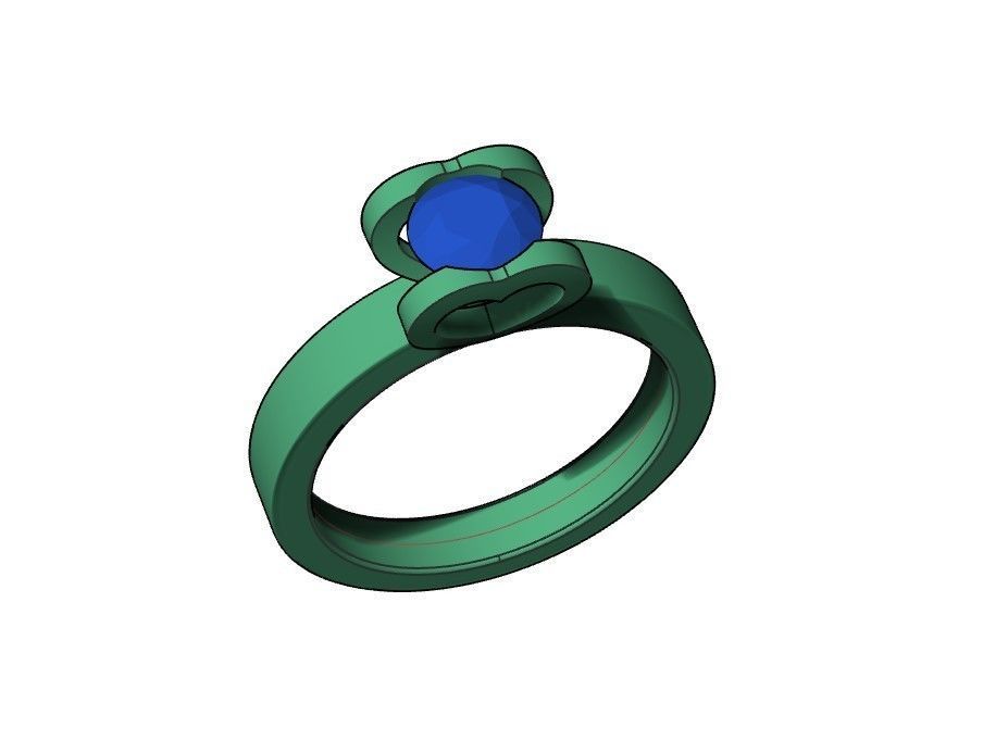 P - 0003 diamond engagement ring gold 3D print model_3