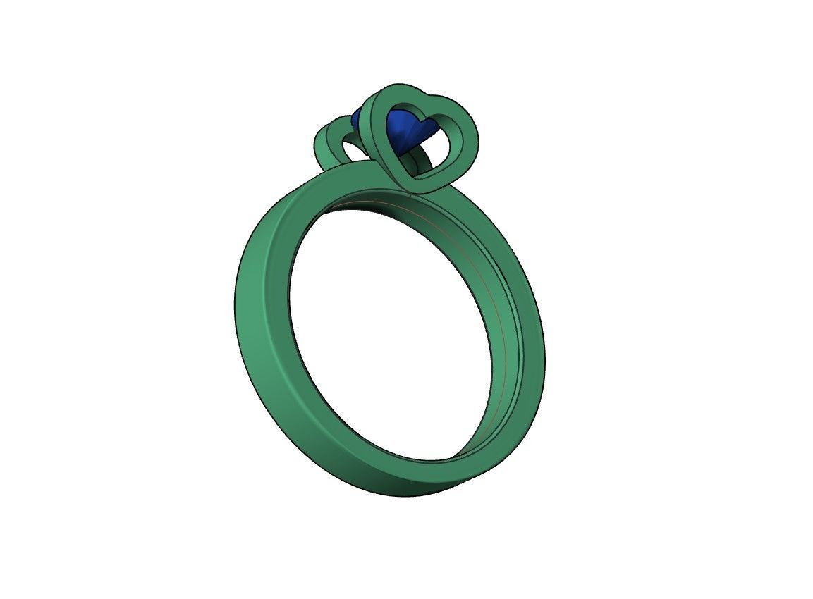 P - 0003 diamond engagement ring gold 3D print model_5