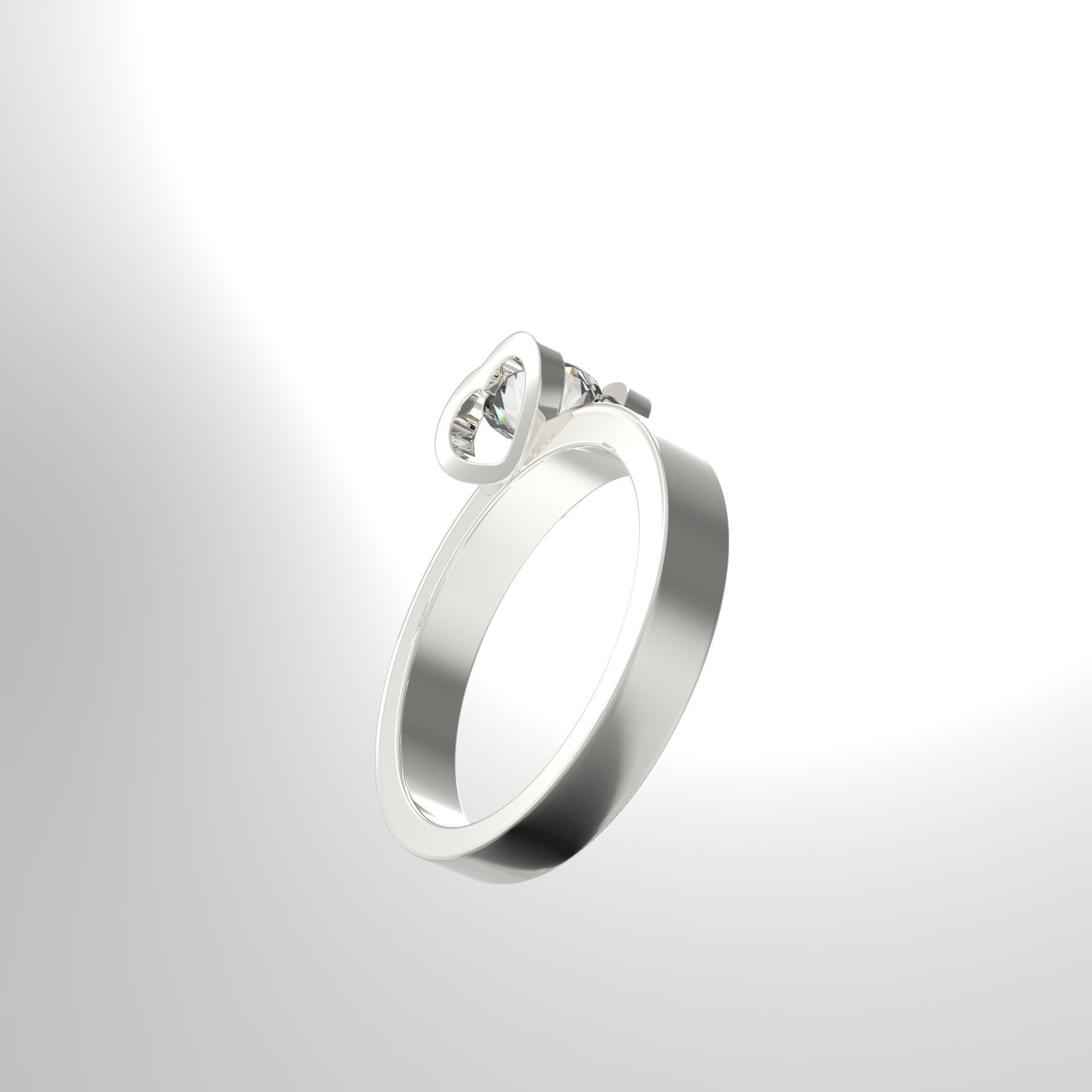 P - 0003 diamond engagement ring gold 3D print model_2
