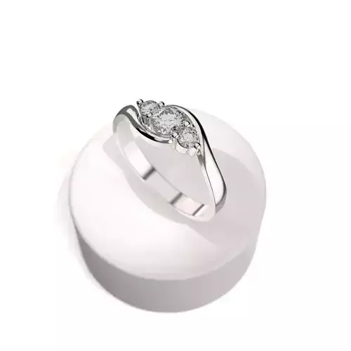 P-0004 engagement ring with three diamonds gold