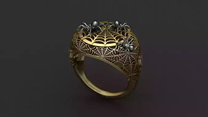 Spider Web Ring Jewelry 3D print model