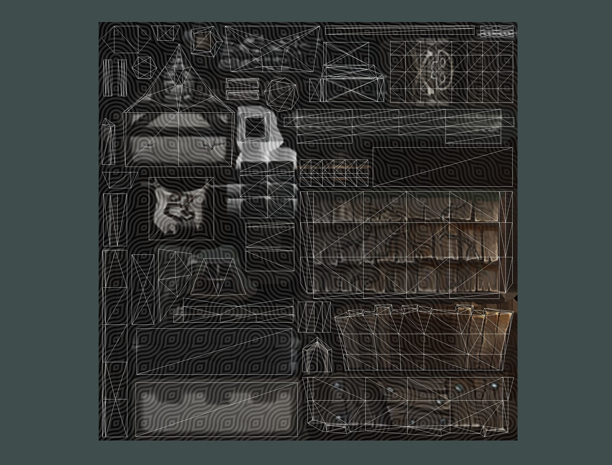 Cartoon Old Bandit Hotel Tovern House Building Low-poly 3D model_25