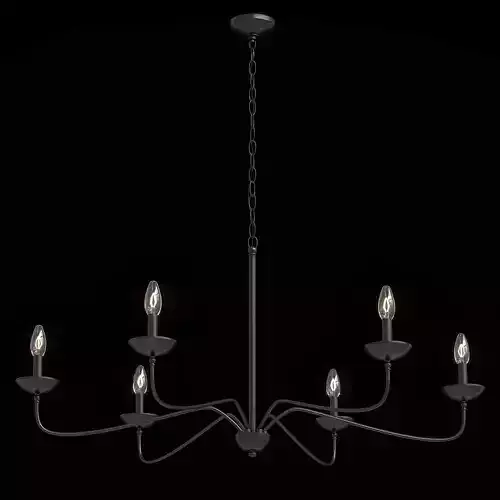 chandelier with five candle lights 3D model