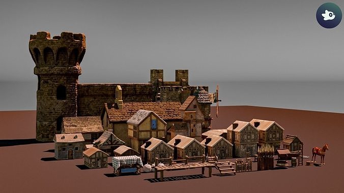 Medieval Asset Pack Low-poly 3D model 3