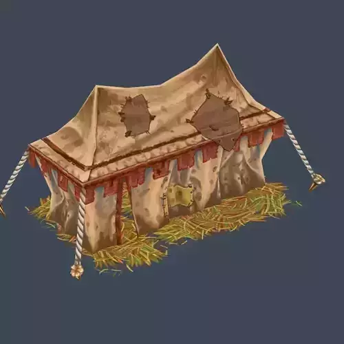 Cartoon Old Tent Awning Leather in Patches