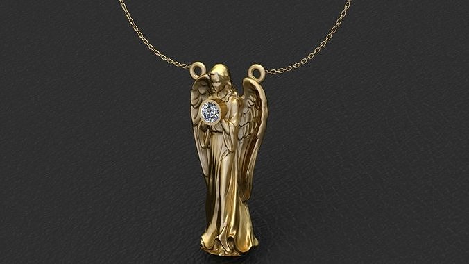 Angel Diamond Pendant Jewelry 3D print model