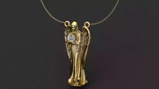 Angel Diamond Pendant Jewelry