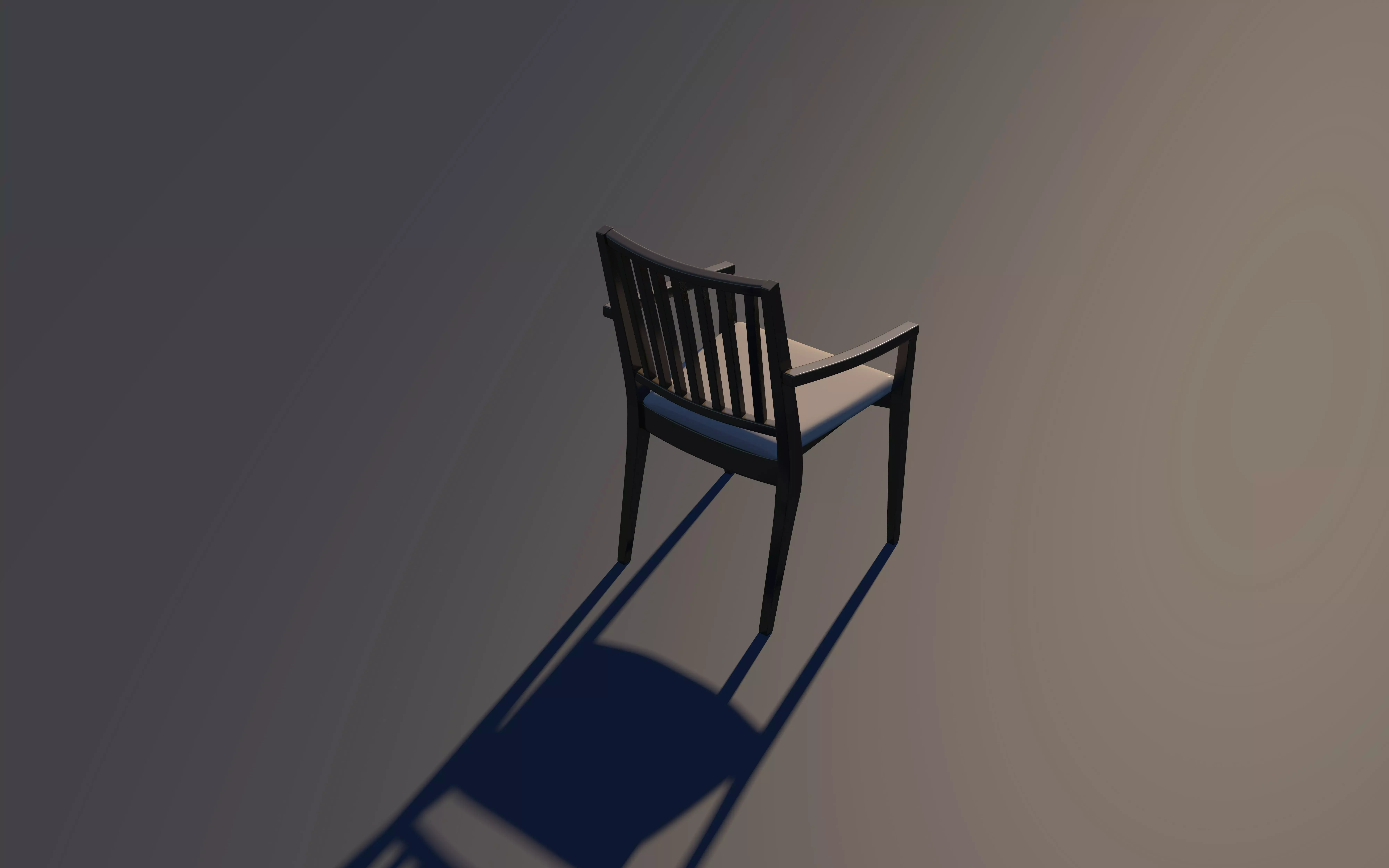 Wooden chair 2 3D model_0