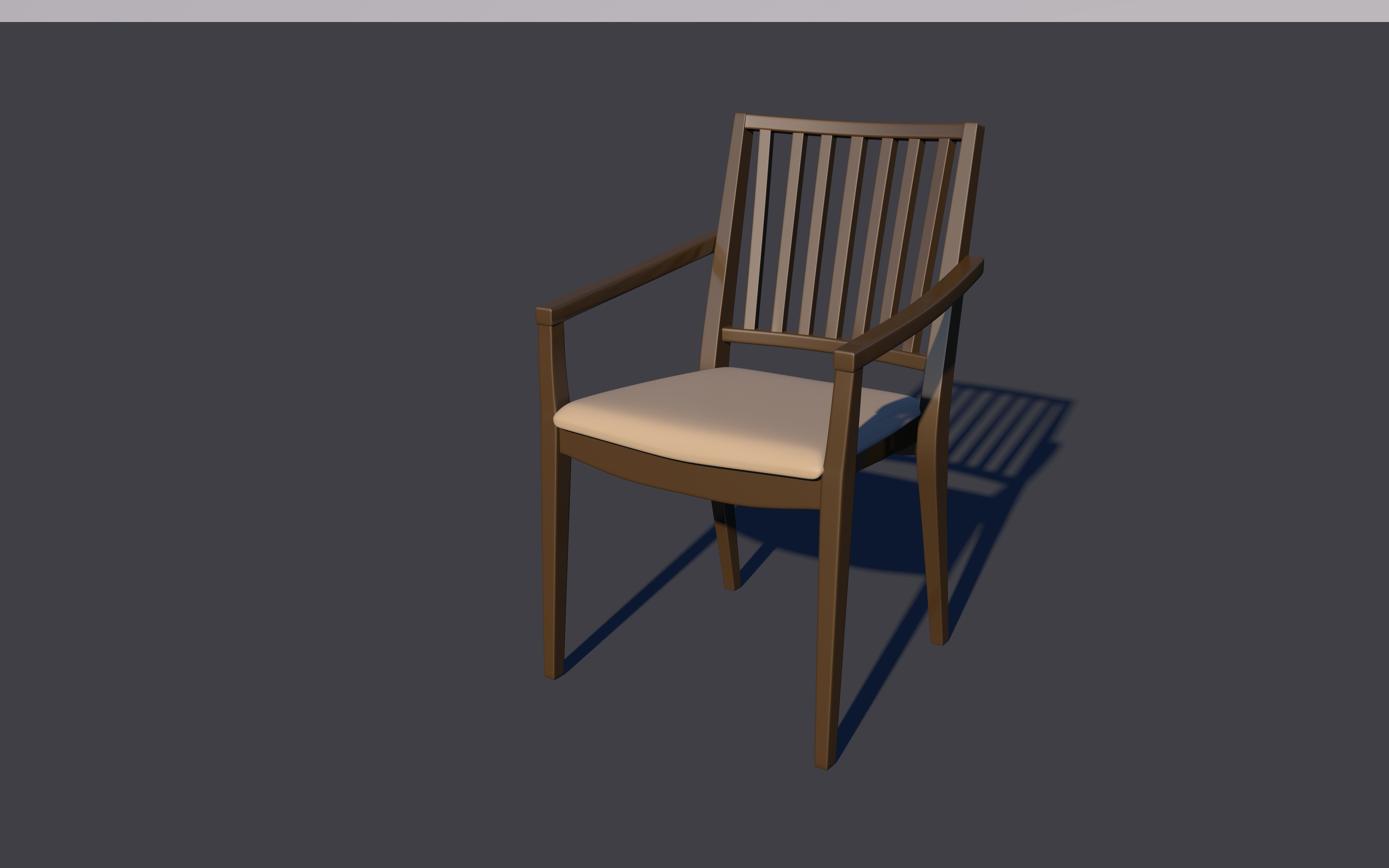 Wooden chair 2 3D model_1