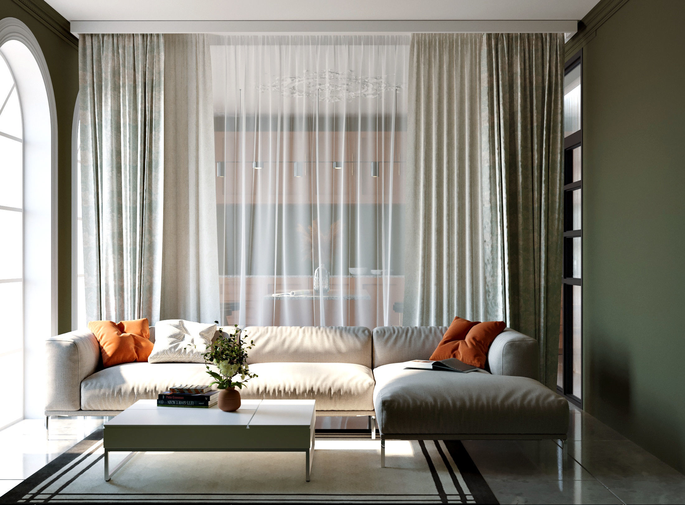 Lovely Kitchen and Dining Area 3D model_1