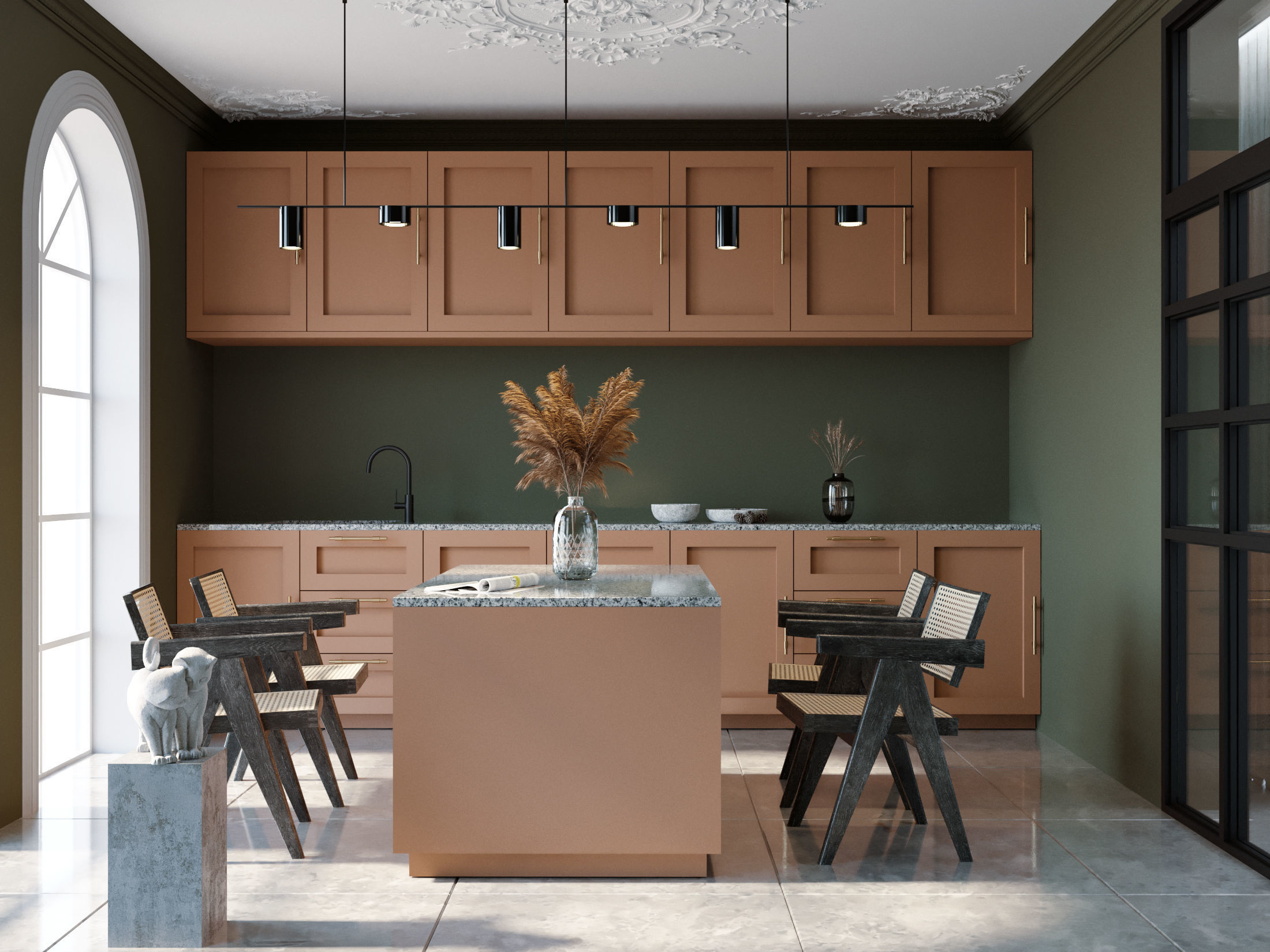 Lovely Kitchen and Dining Area 3D model_2