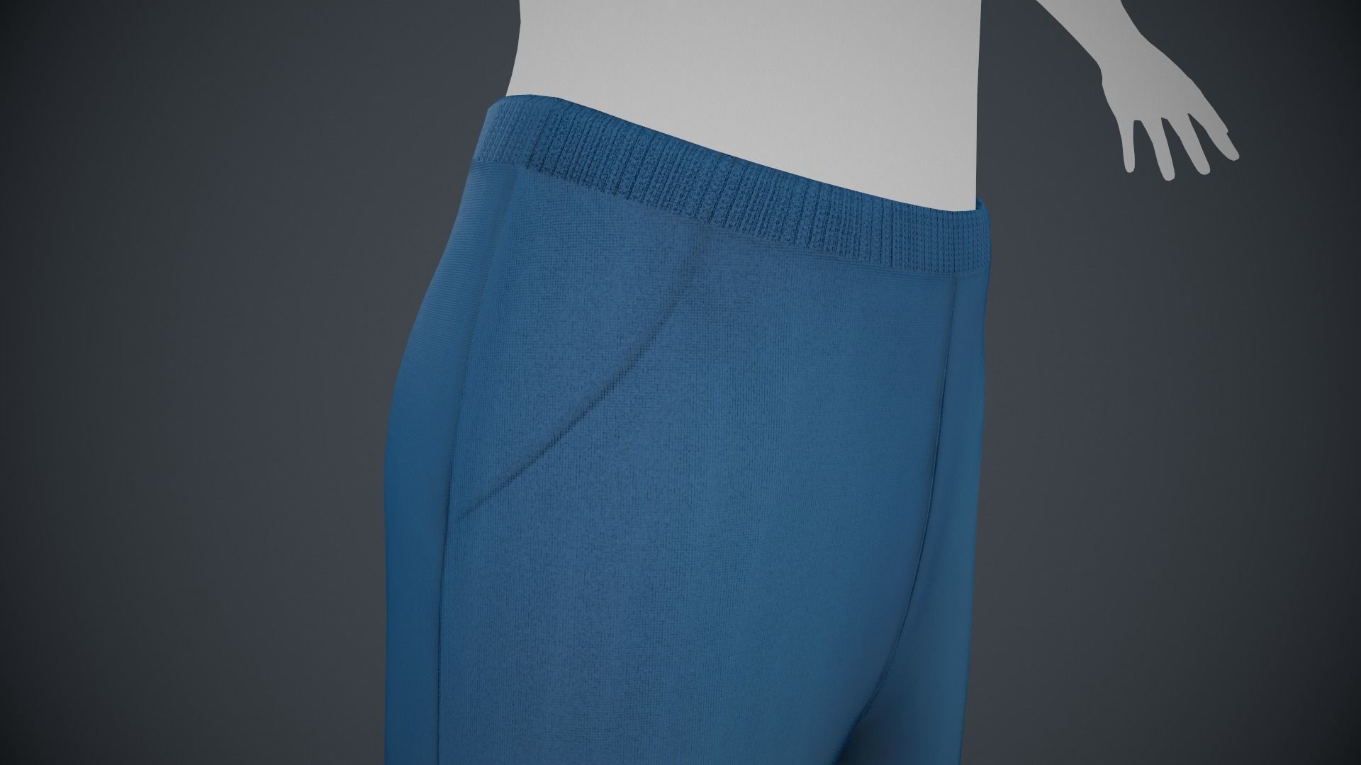 Blue Shorts Style 2  Low-poly 3D model_9