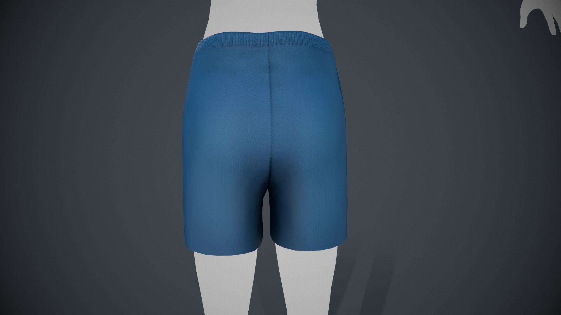 Blue Shorts Style 2  Low-poly 3D model_4
