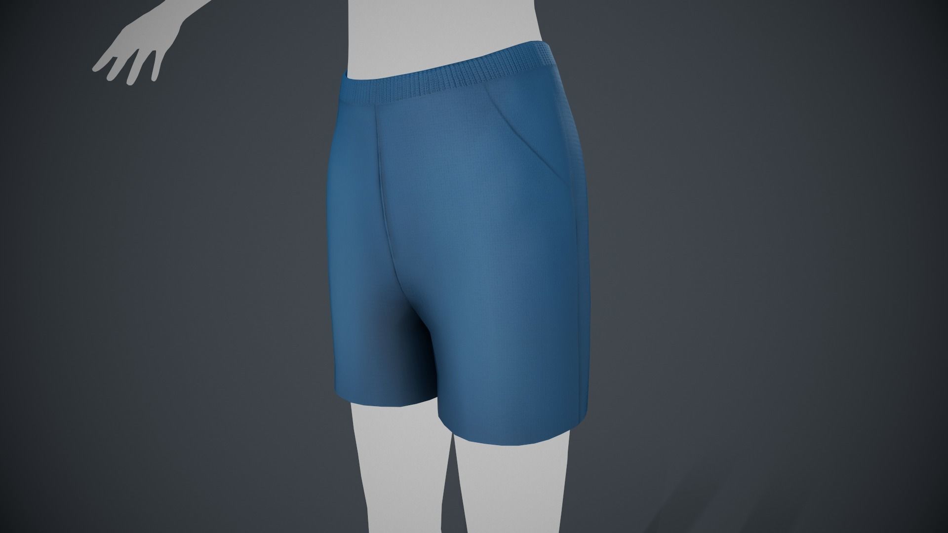 Blue Shorts Style 2  Low-poly 3D model_1