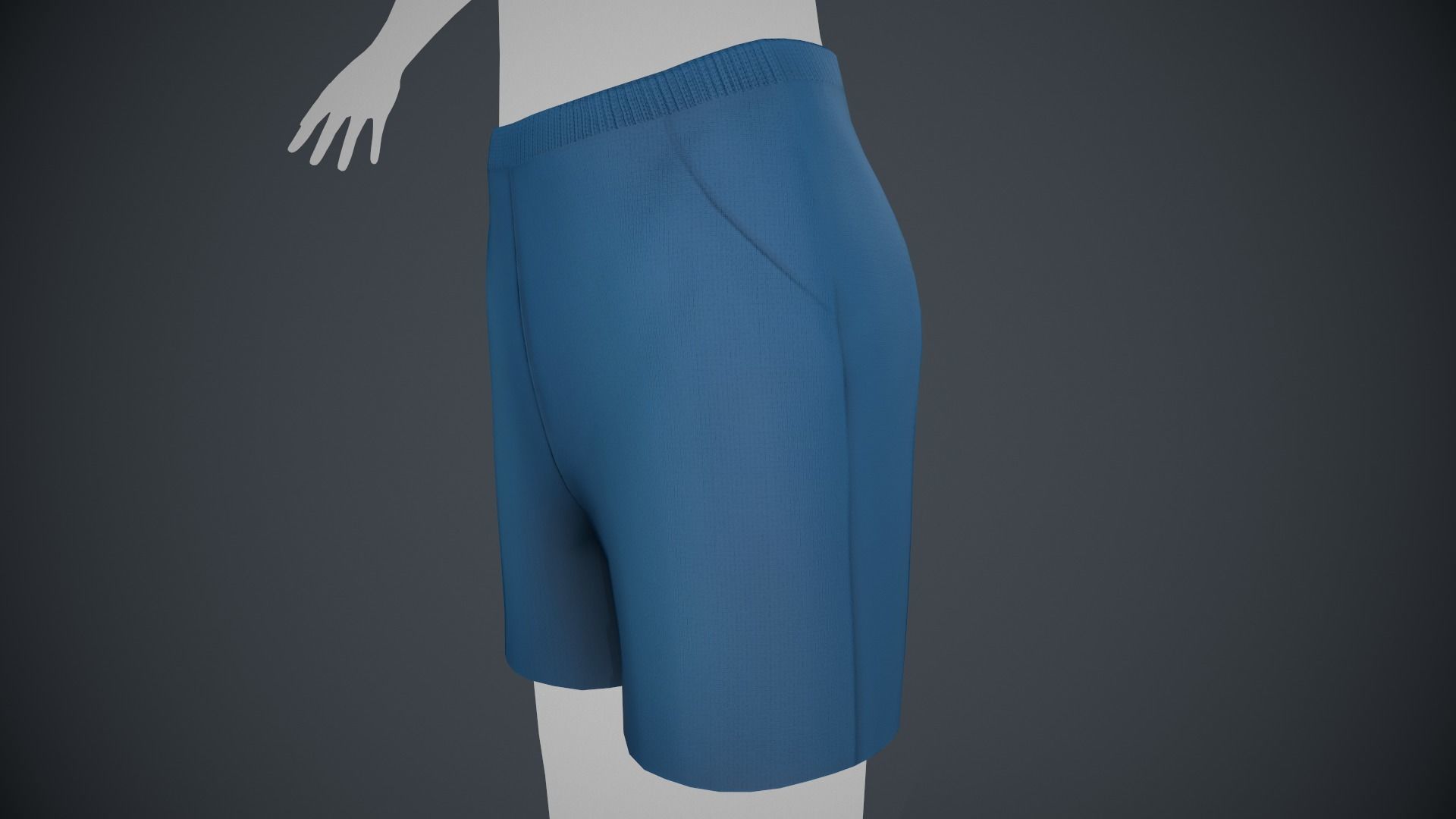 Blue Shorts Style 2  Low-poly 3D model_6