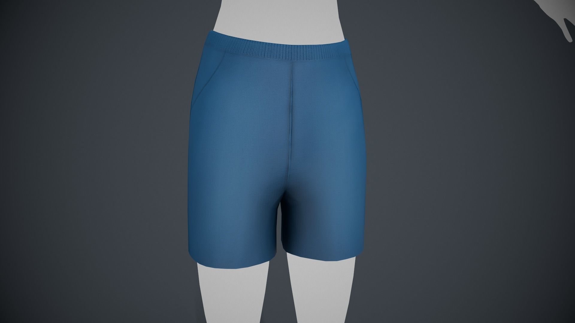 Blue Shorts Style 2  Low-poly 3D model_2