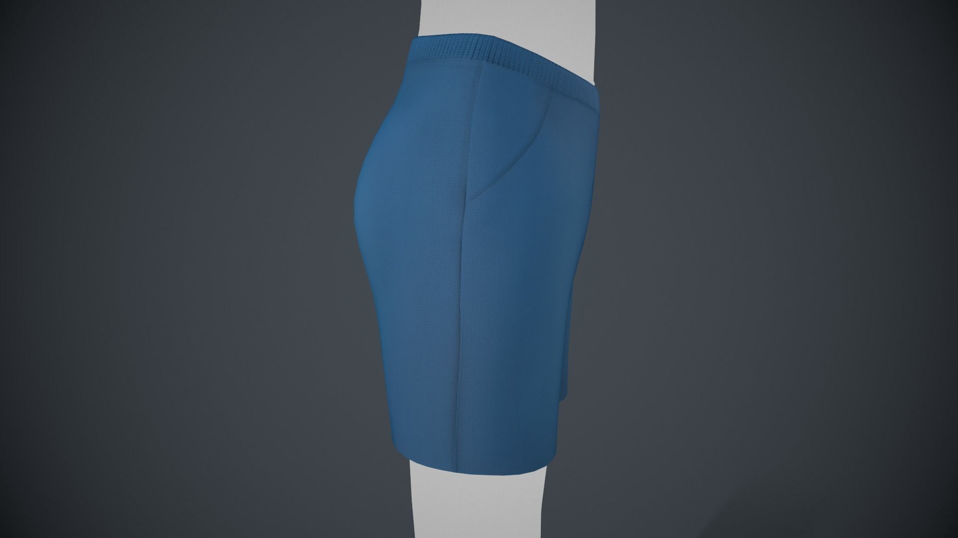 Blue Shorts Style 2  Low-poly 3D model_3