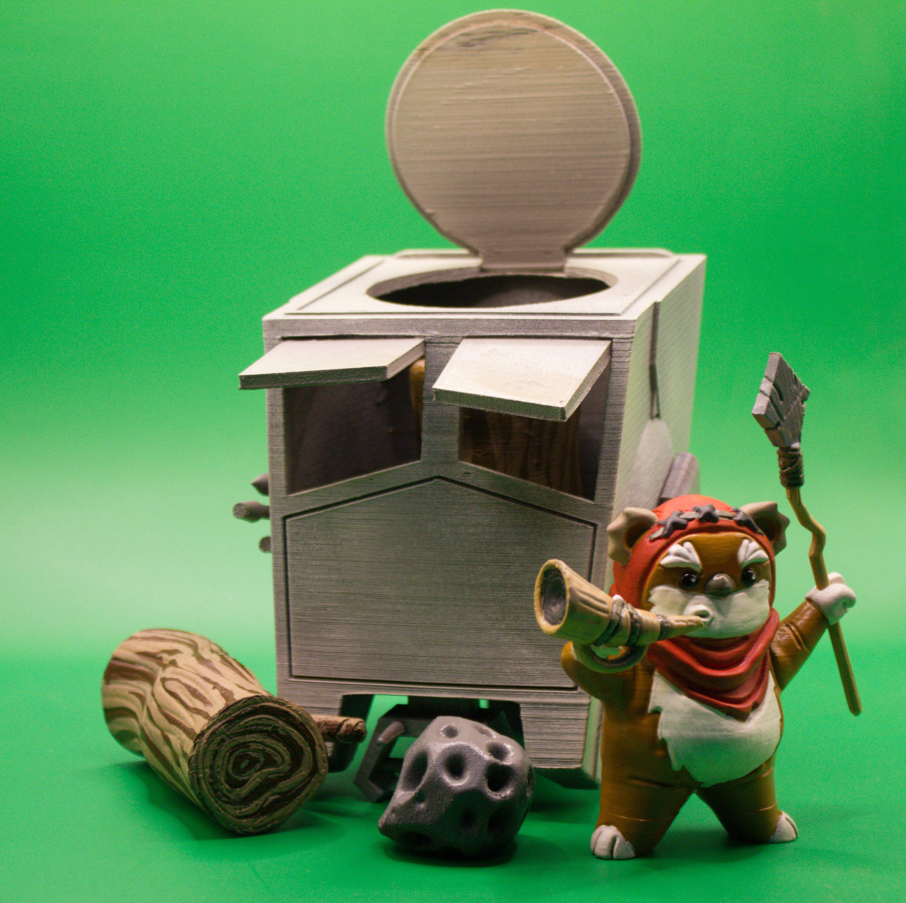 Cartoon style EWOK Endor diorama part1 3D print model_1
