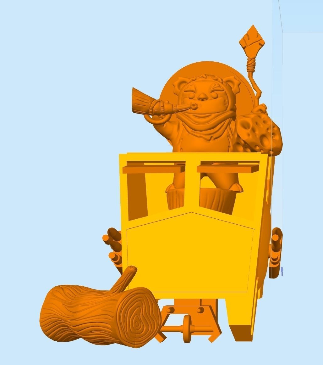 Cartoon style EWOK Endor diorama part1 3D print model_4