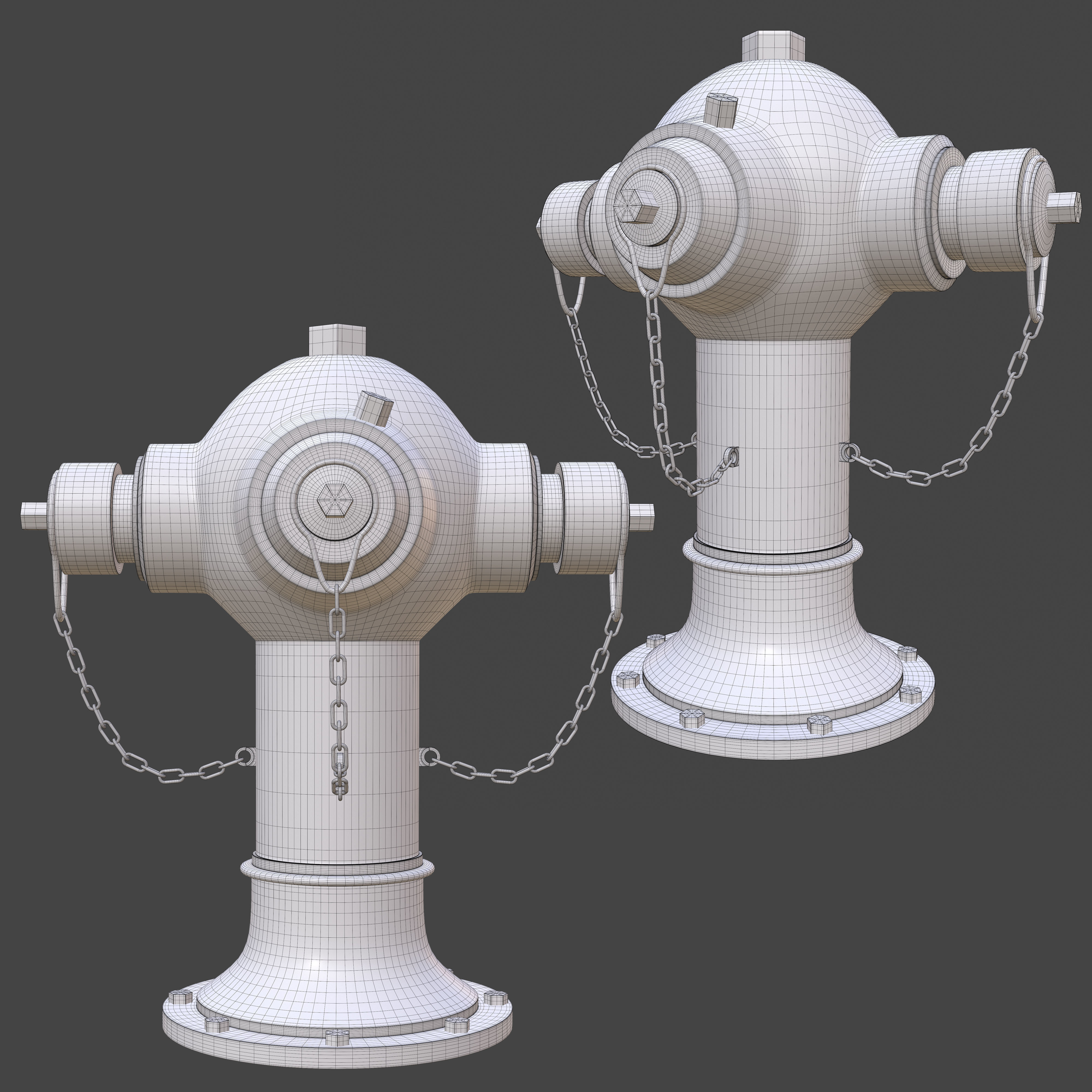 Street Hydrant 03 Low-poly 3D model_3